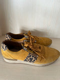 Gabor Lulea Sneaker – Yellow, Leopard Detail, EU 38, Normal Use