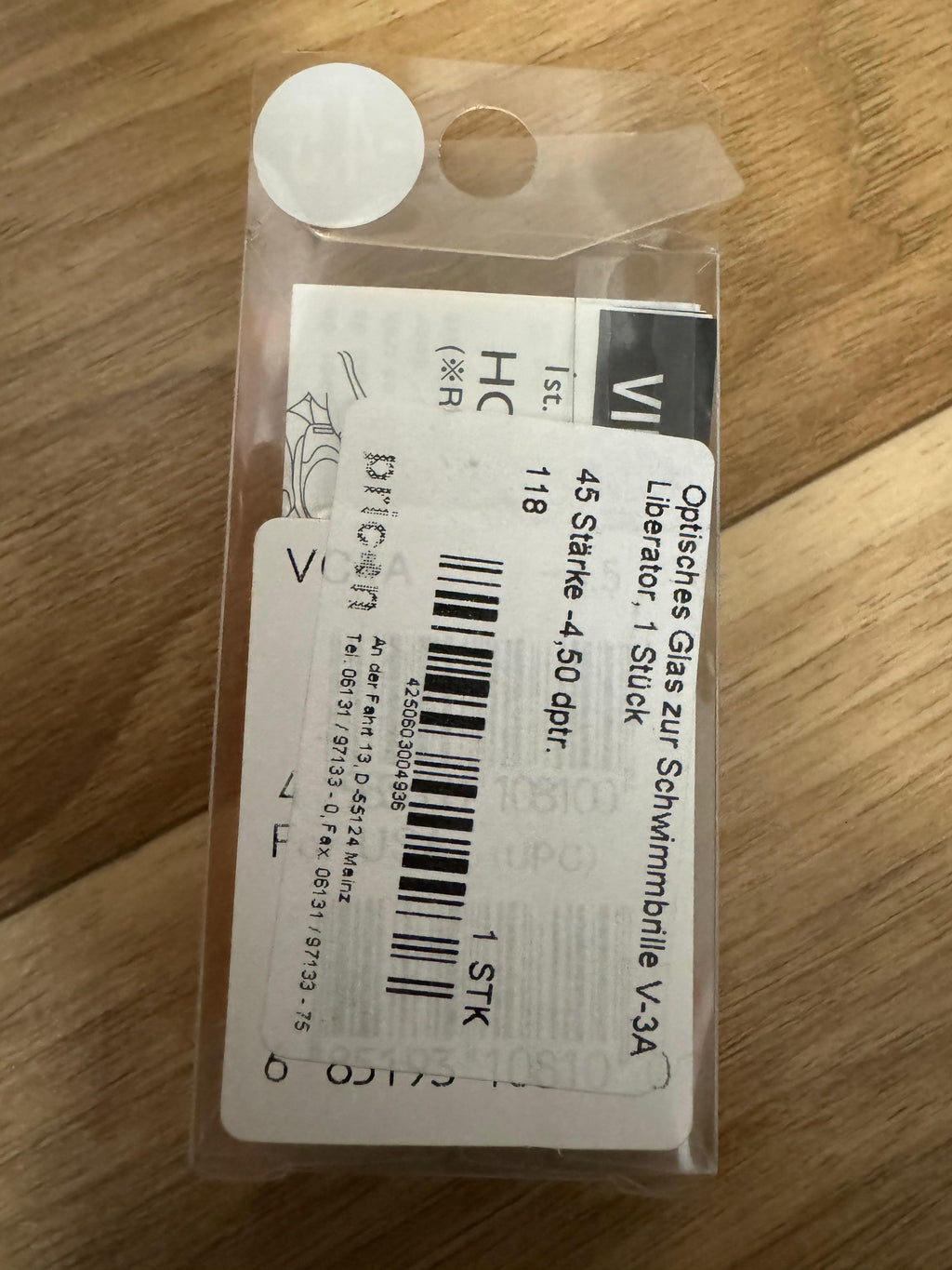 VIEW VC-4A Korrektur Schwimmbrille Linse –4.5 dpt, Schwarz, Einzelstück, Neu