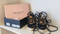 Twinset black suede wedge espadrilles EU 38, good condition with box