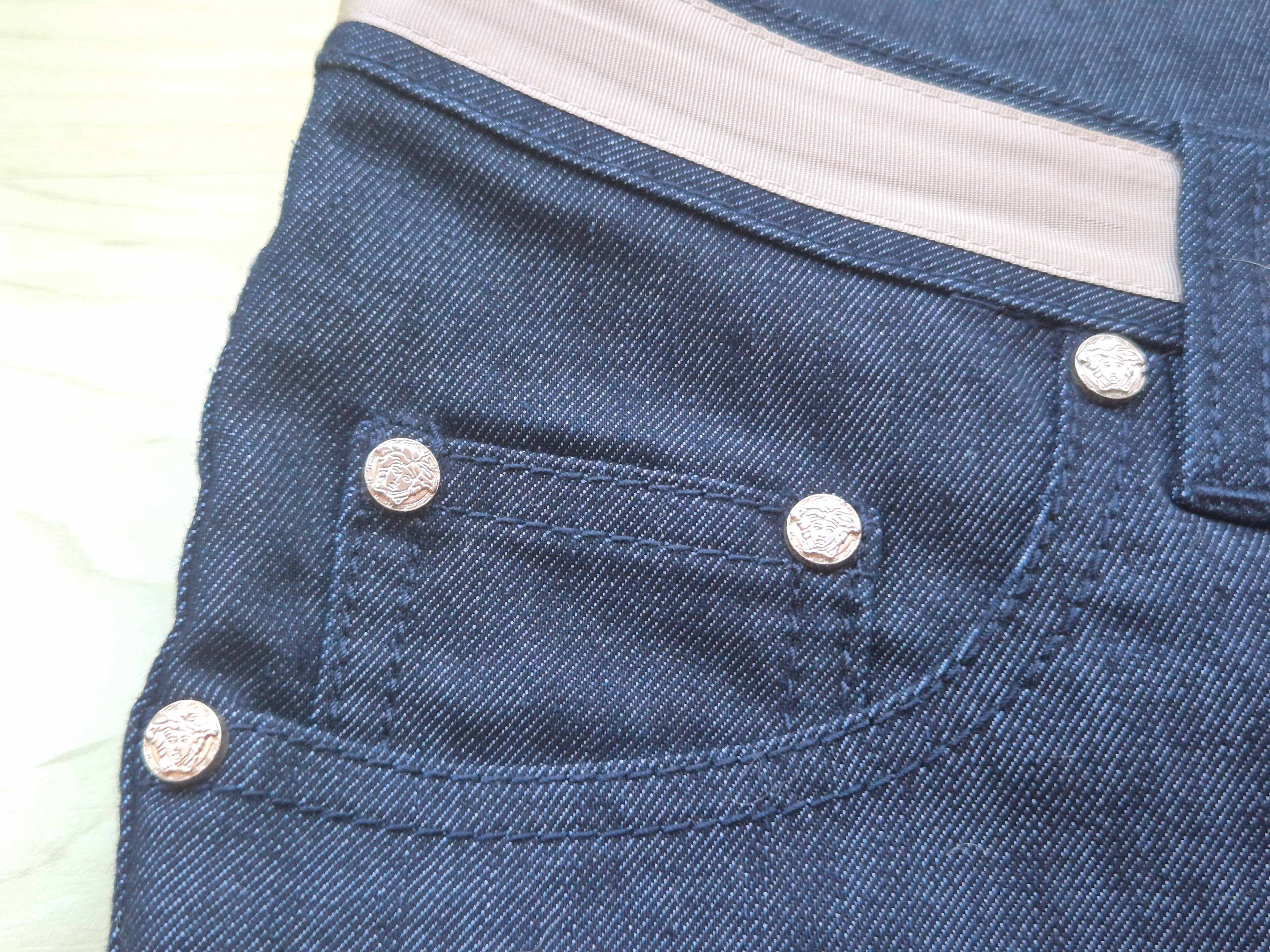 Versace Jeans Couture Kristall-Jeans – Dunkelblau, Größe 26, Wie Neu
