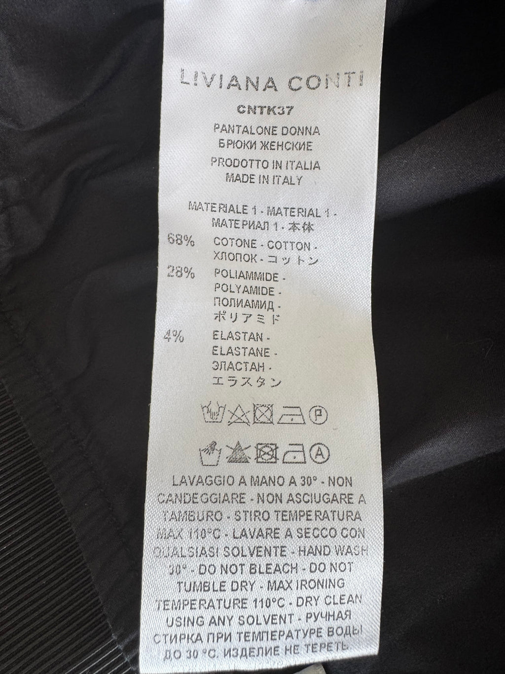 Liviana Conti CNTK37 Women’s Trousers – Black, Cotton Blend, Normal Use