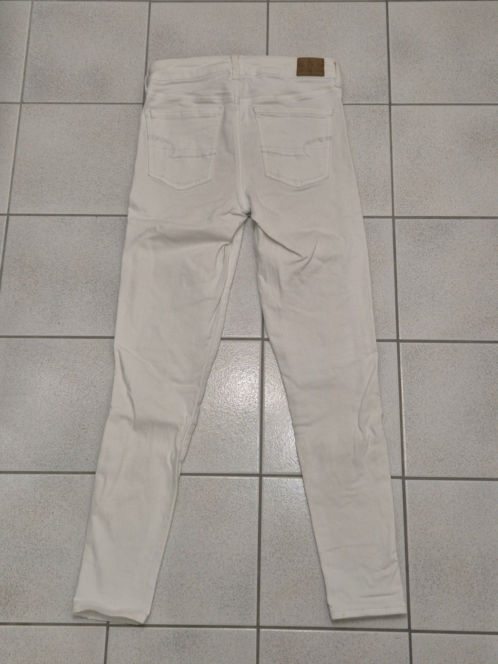 American Eagle Jegging Hi-Rise White Stretch Denim Jeans Size 30 Good Condition