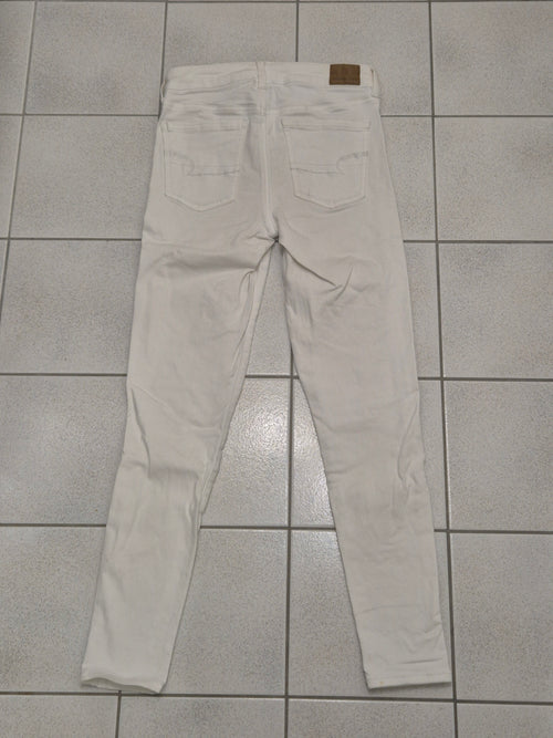 American Eagle Jegging Hi-Rise Weiß Stretch Jeans Größe 30 Guter Zustand