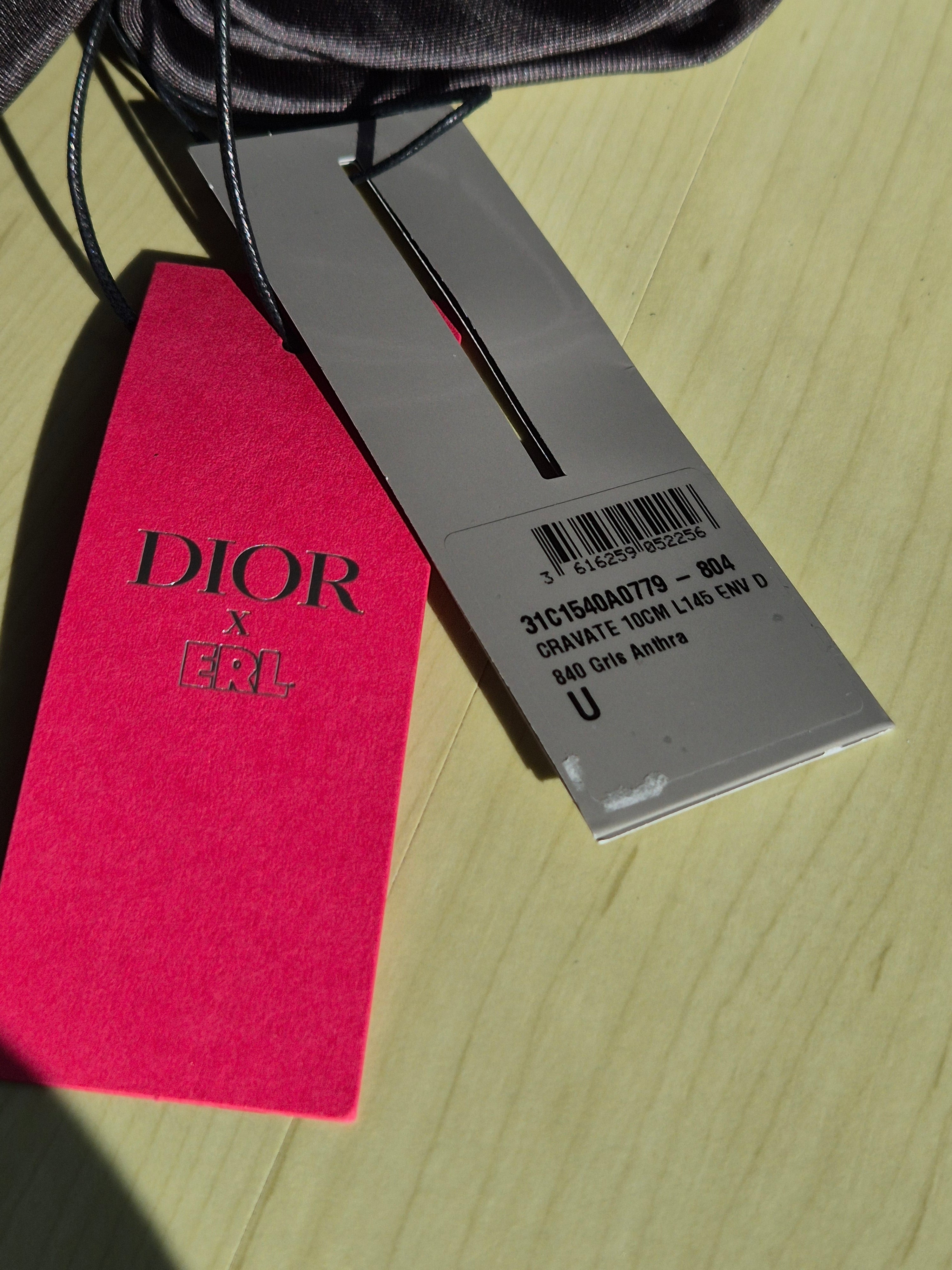 Dior 100% Silk Tie – Silver – Standard Size – Brand New with Tags