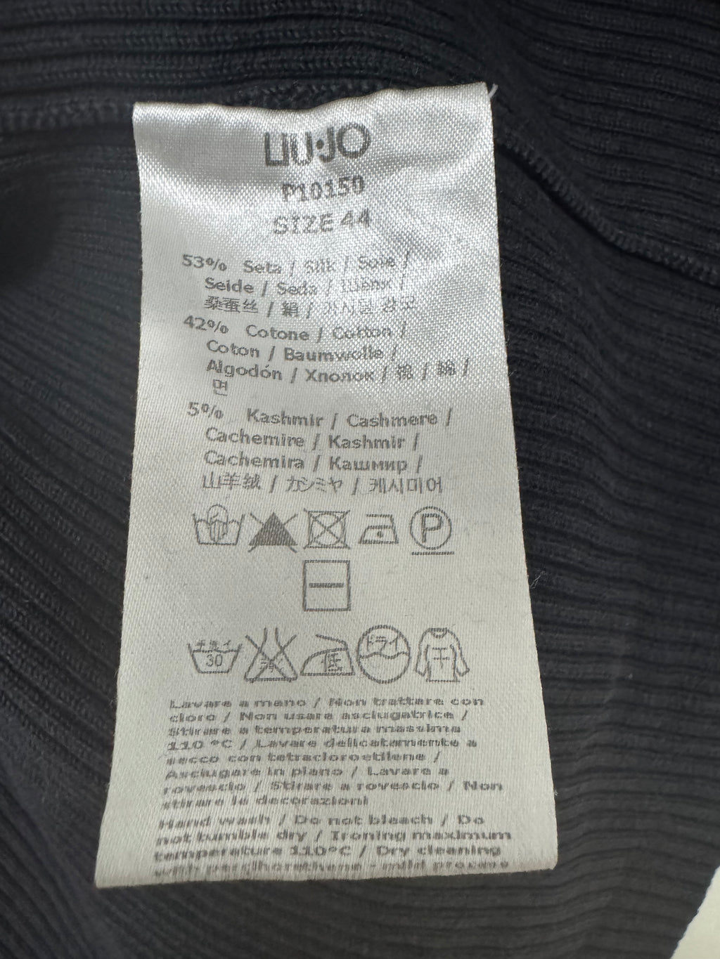 LIU JO Cardigan Bindegürtel Seide/Baumwolle/Kaschmir Gr. IT44 (EU40) Dunkelgrau