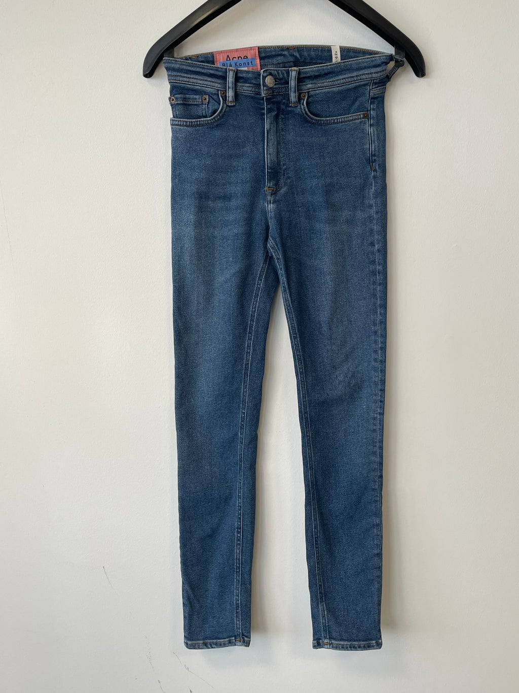 Acne Studios Blå Konst Peg Mid Blue Jeans 25x32 Damen High-Rise Sehr Gut