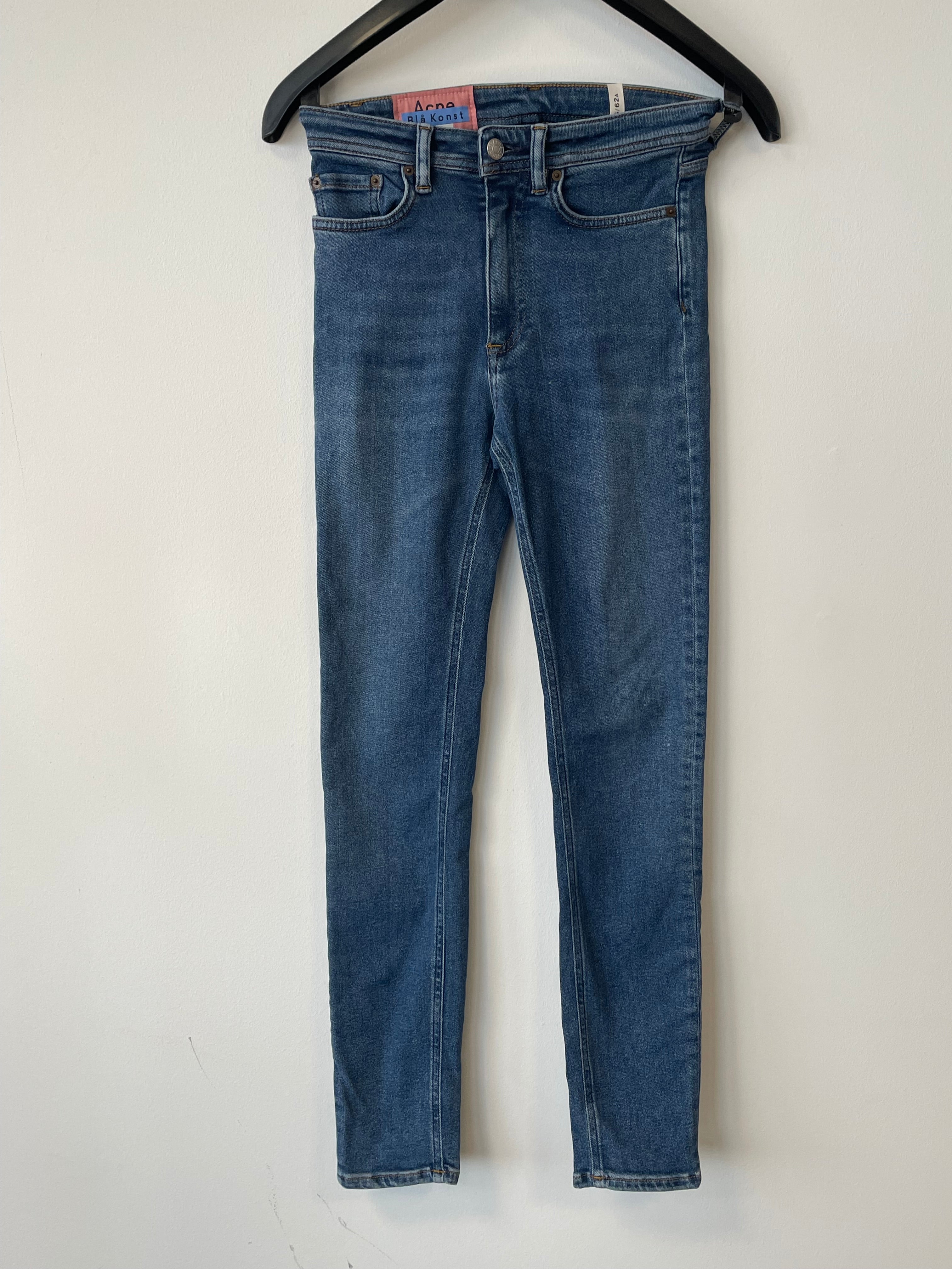 Acne Studios Blå Konst Peg Mid Blue Jeans 25x32 Damen High-Rise Sehr Gut