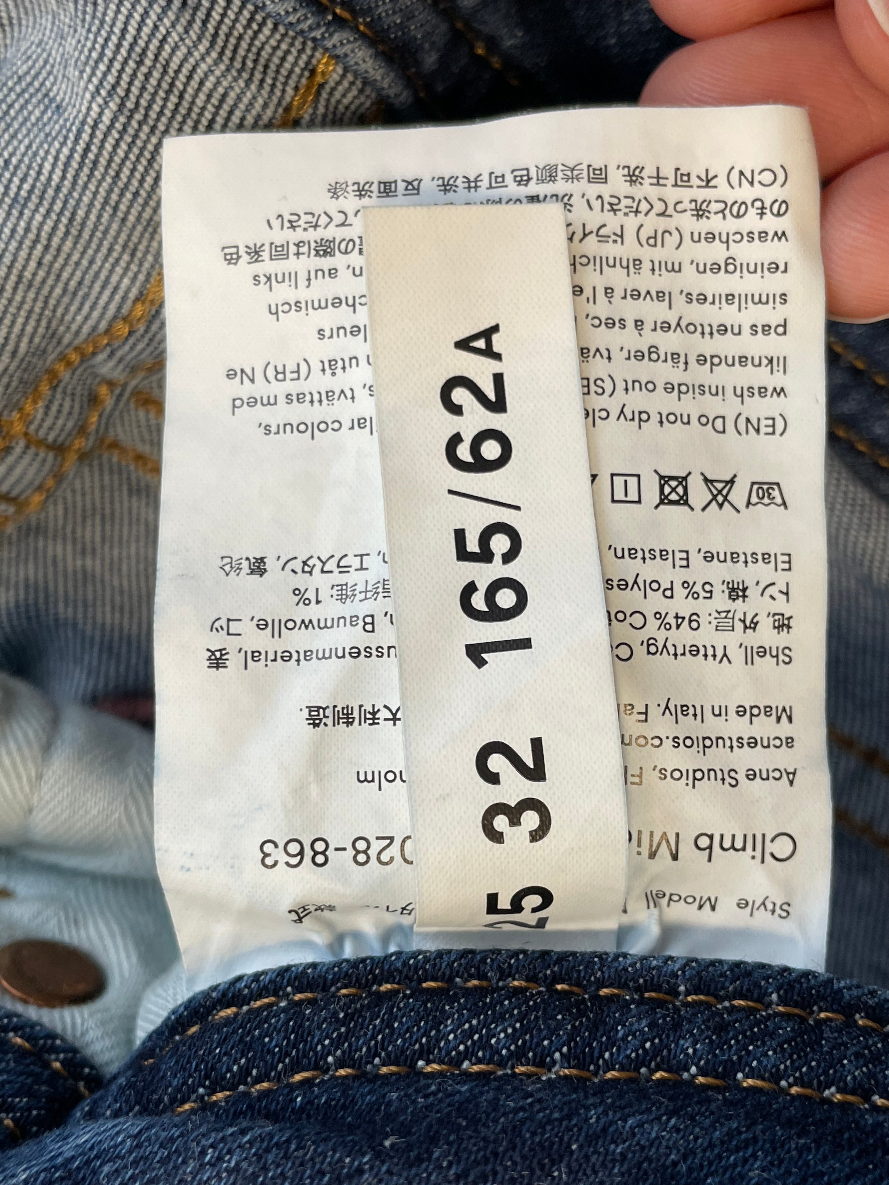 Acne Studios Climb Skinny Jeans Mid Blue W25 L32 Sehr Gut