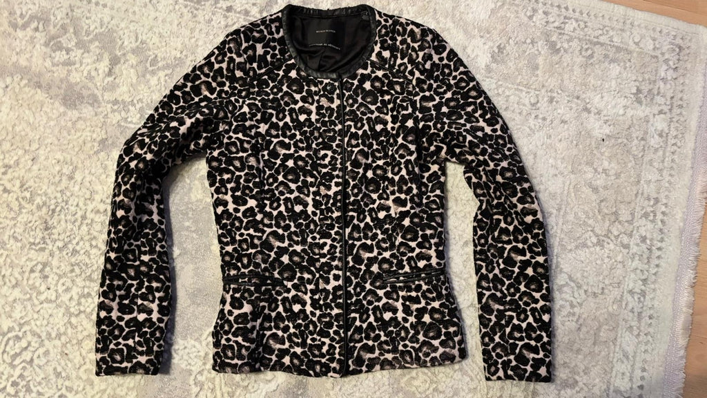 Maison Scotch Leopard Bomber Jacket, Size S, Leopard Print, Normal Use