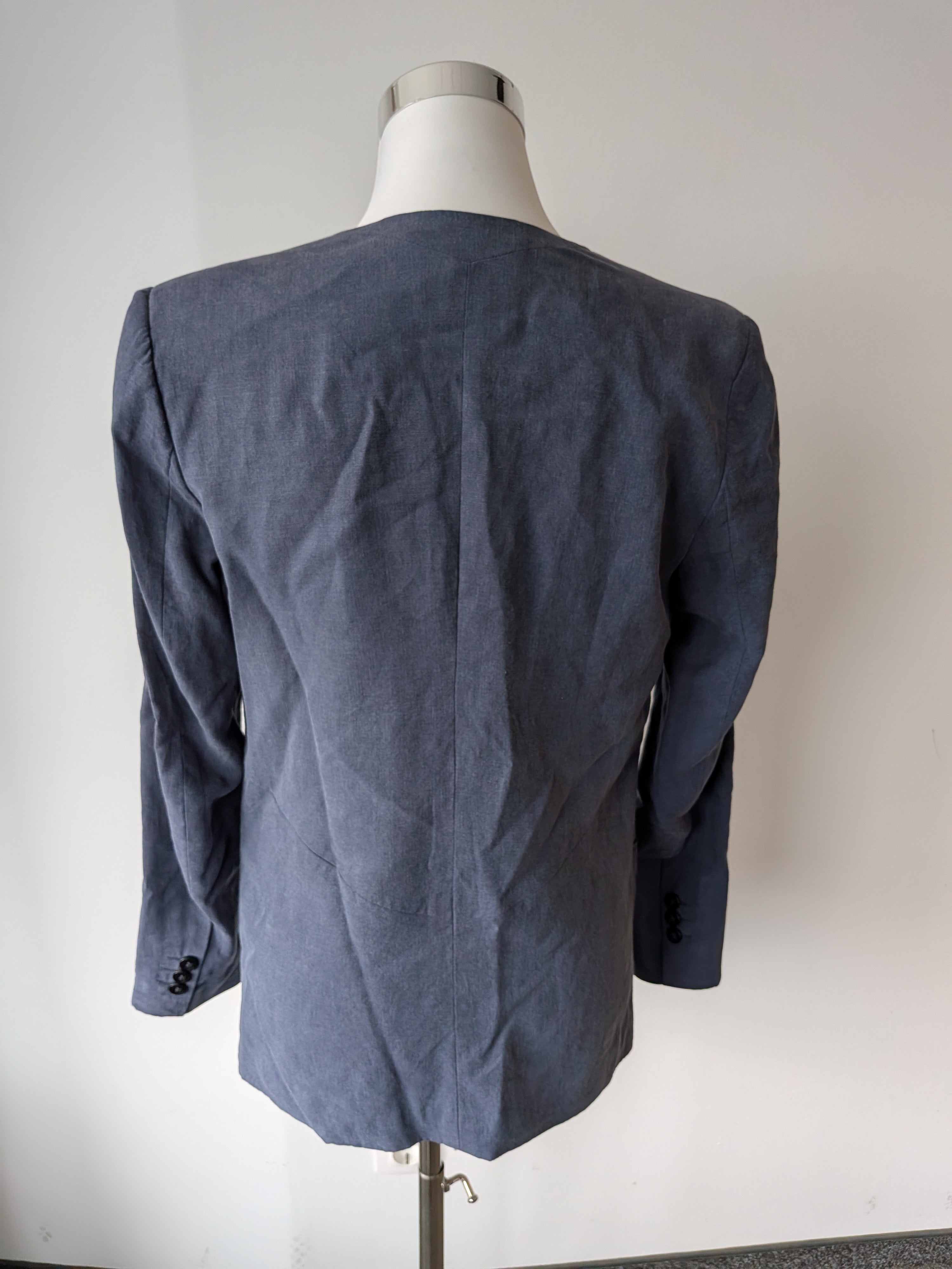SELECTED FEMME SULENS Blazer – 100% Linen, Navy, EU 38, Good Condition