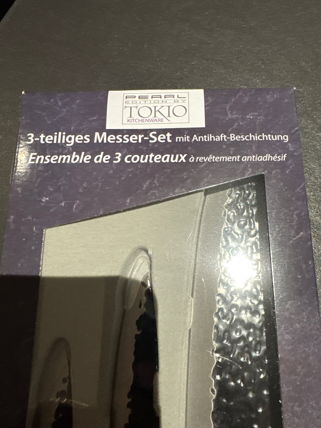 NEW Pearl Edition by Tokio Kitchenware 3-Piece Knife Set, Black, Sealed Box