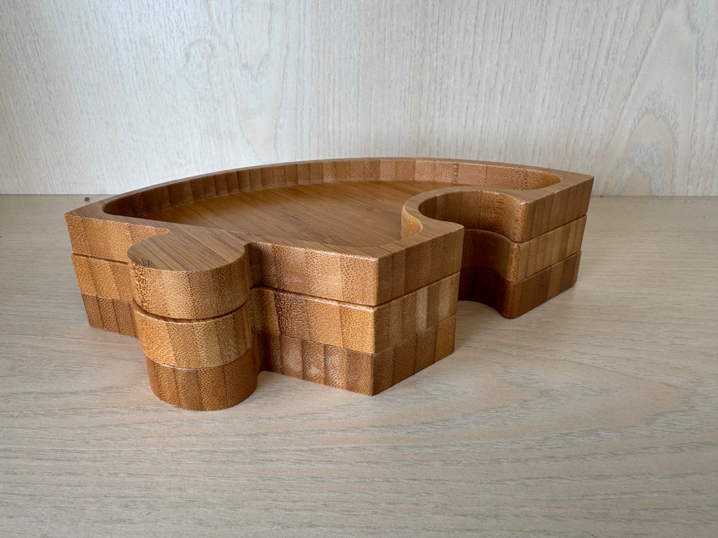 2x Bambum Round Puzzle Serviertablett Bambus 30 cm, sehr guter Zustand