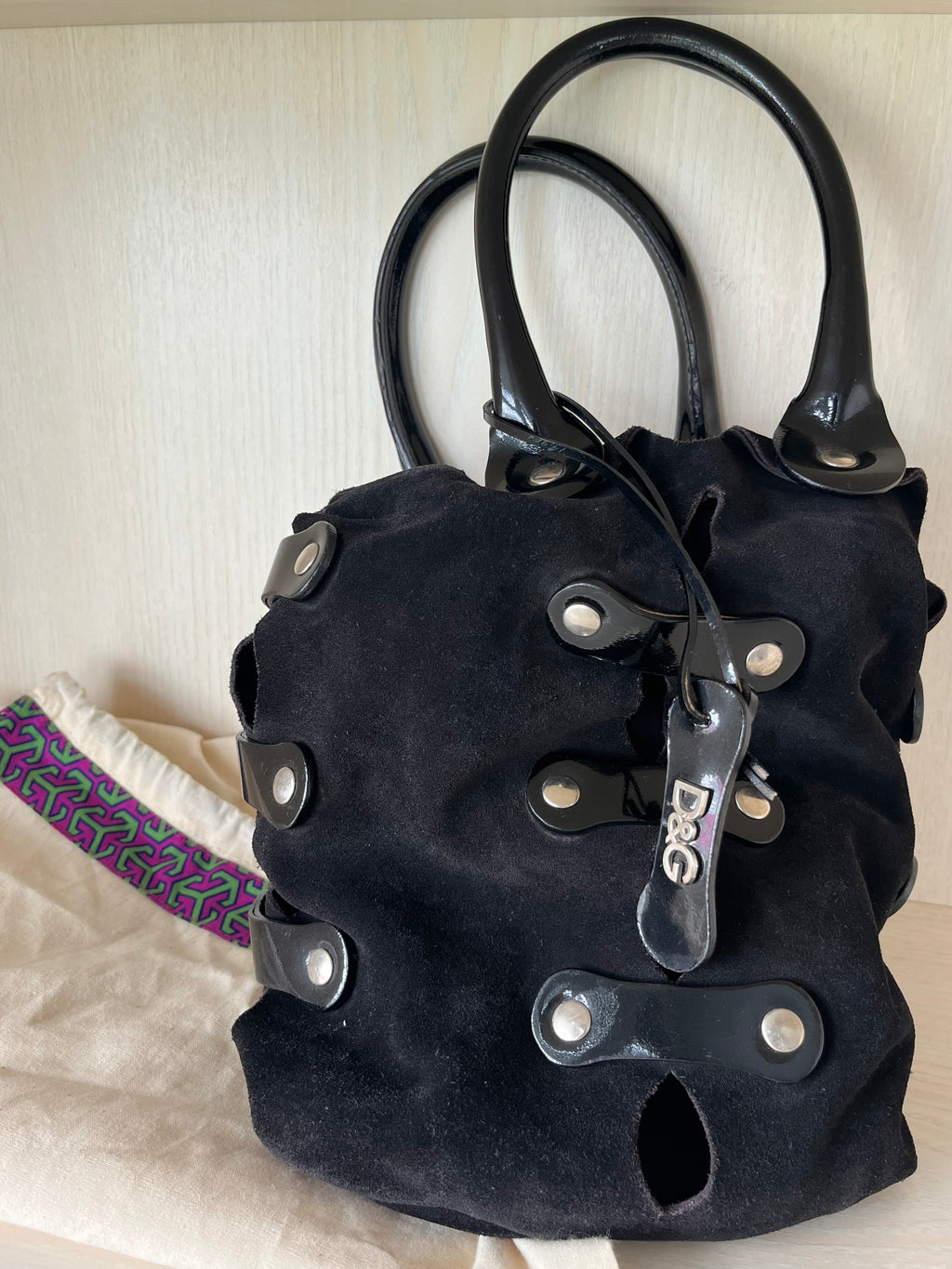 Original D&G „Bondage“ Wildleder Handtasche, 26x22cm, guter Zustand