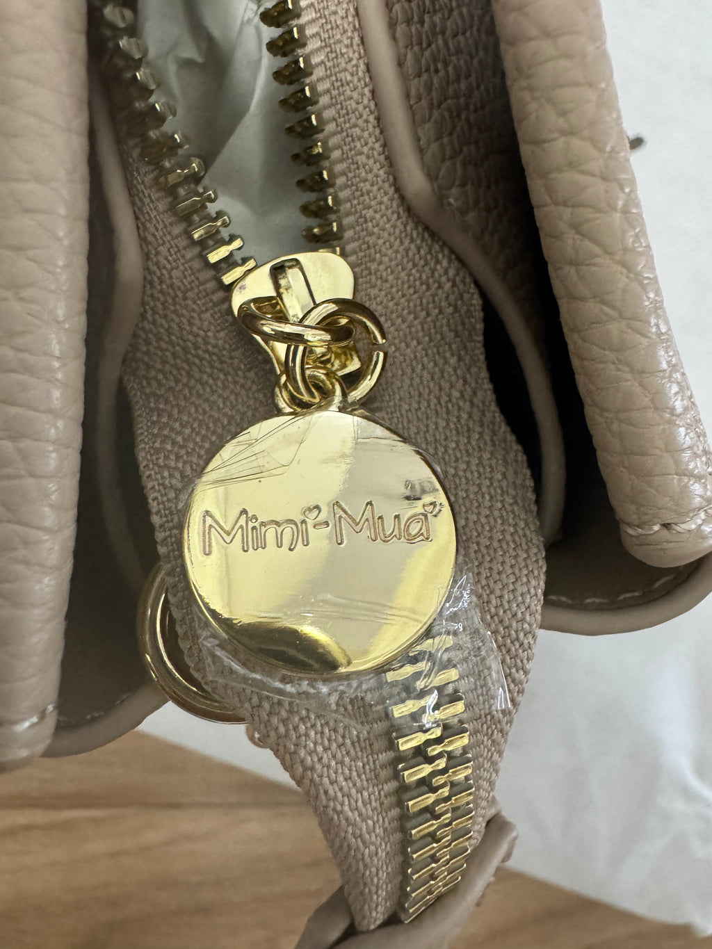 Mimi-Muà Schulter-/Umhängetasche, Leder, Taupe, Medium, wie neu