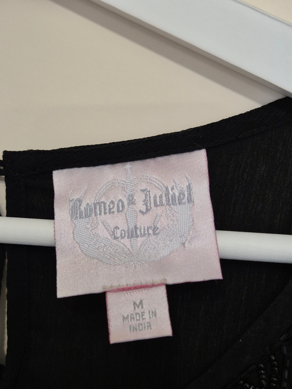 Romeo & Juliet Couture Perlenkleid Chiffon, Gr. M, Schwarz, Sehr gut, 85 cm