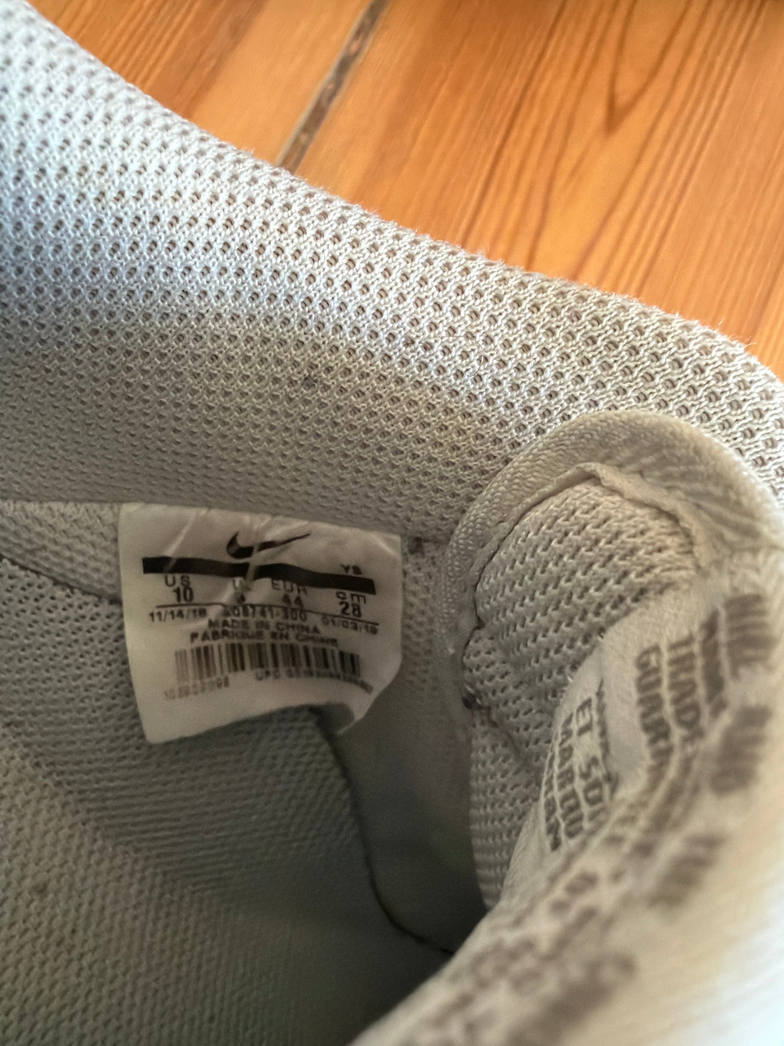 Nike Air Force 1 Low Canvas & Leder Light Smoke Grey / Gum, guter Zustand