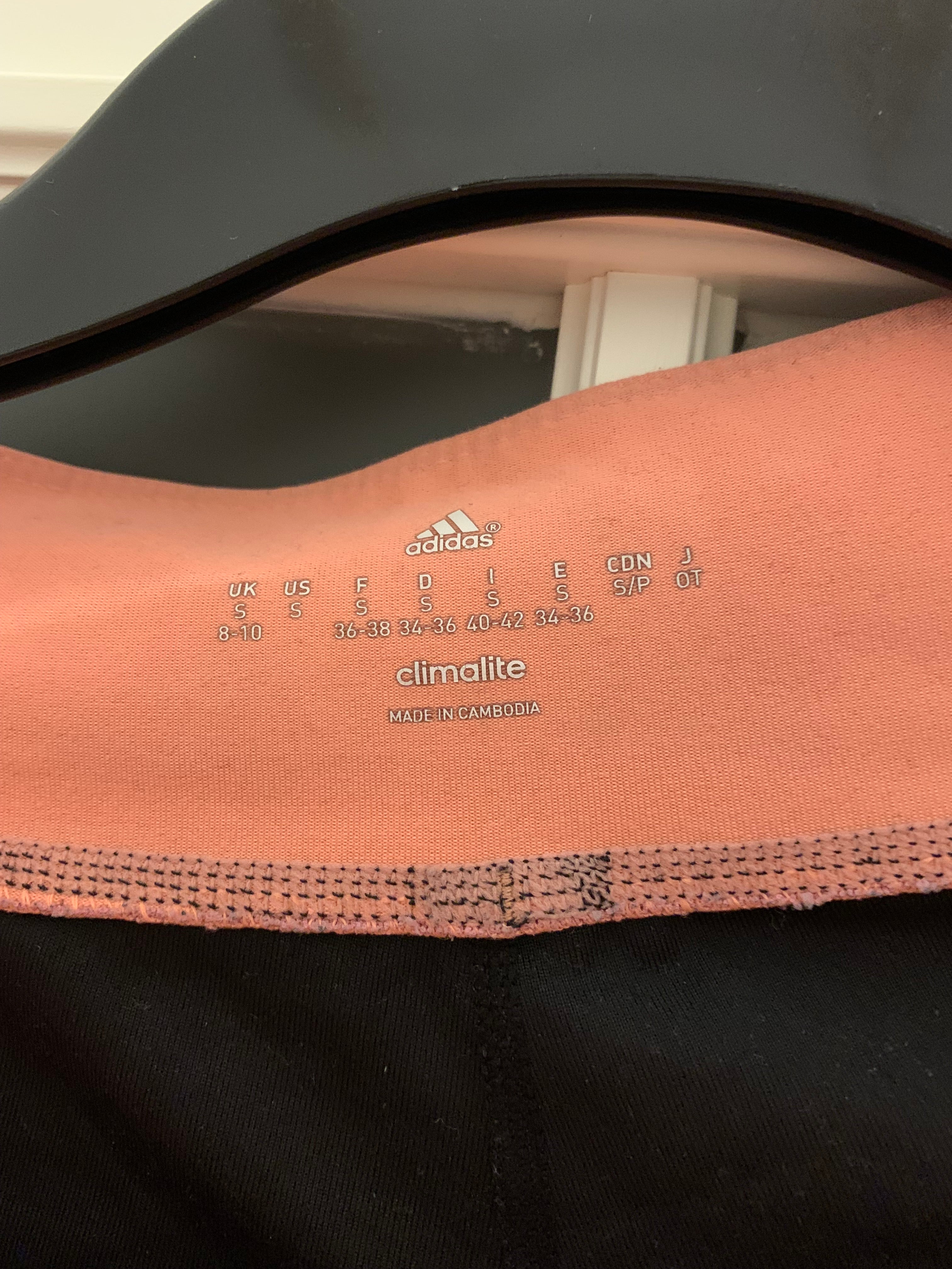 Adidas Climalite Leggings | Damen S (EU 34/36) | Schwarz/Pink | Sehr gut