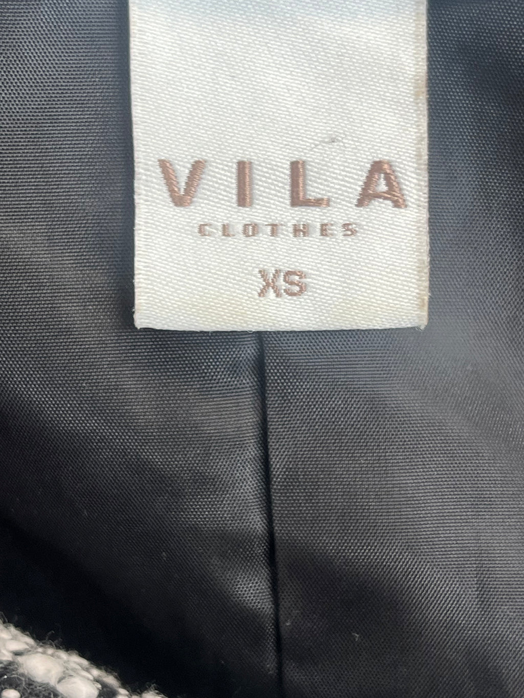 VILA Tweed Dress XS Grey Black | Back Cut-Out | Very Good Condition