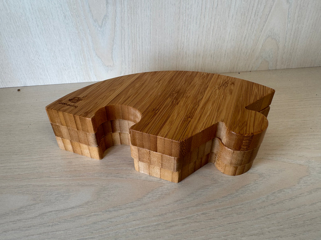 2x Bambum Round Puzzle Serviertablett Bambus 30 cm, sehr guter Zustand