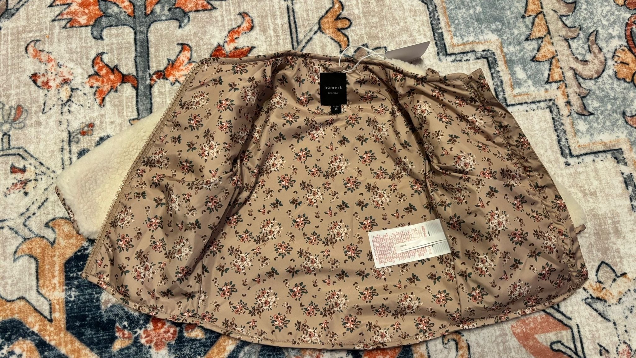 Name It Teddy Jacke & Leggings Set – Gr. 68, Offwhite/Rose, Neu mit Etikett