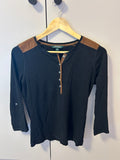 Lauren Ralph Lauren Henley Top S | Schwarz/Braun | Sehr gut