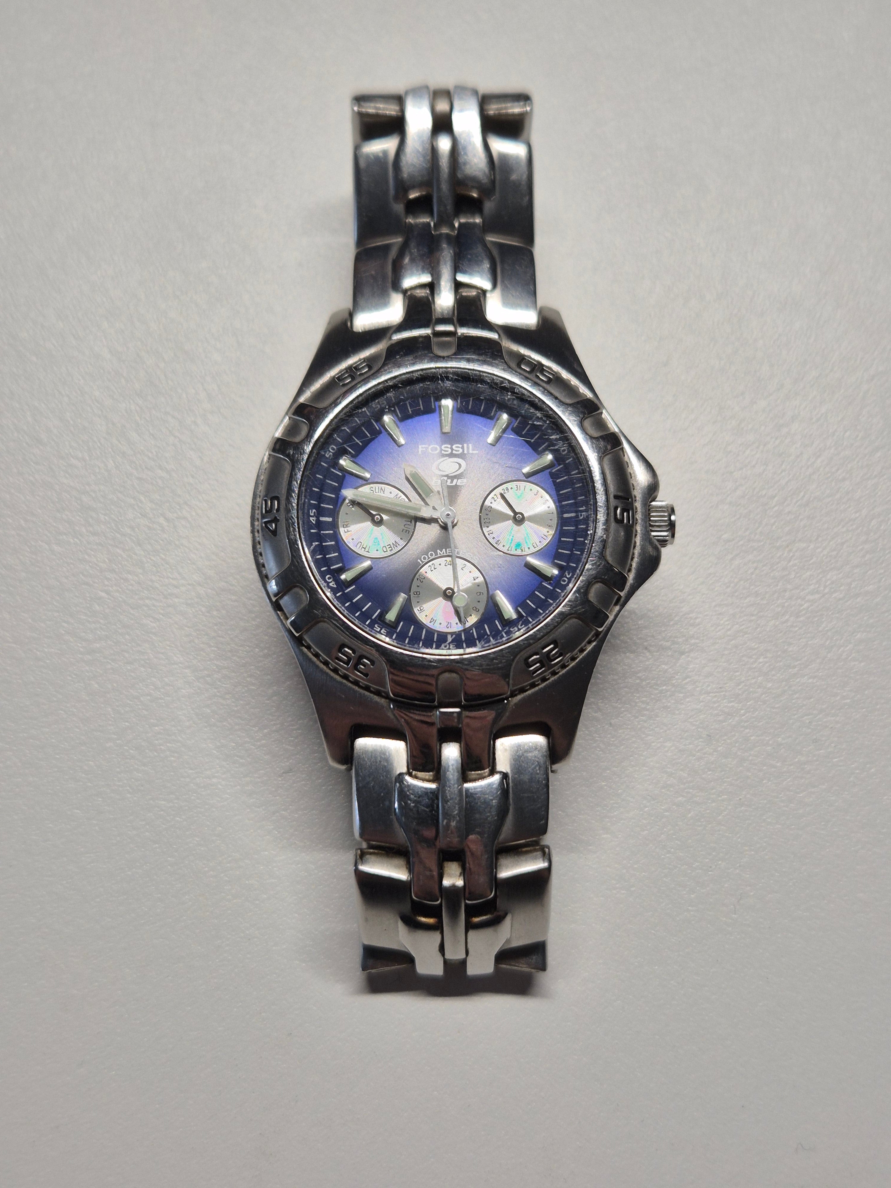 Fossil 'Blue' Chronograph BQ9177 – Edelstahl / Blaues Zifferblatt – 100m WR