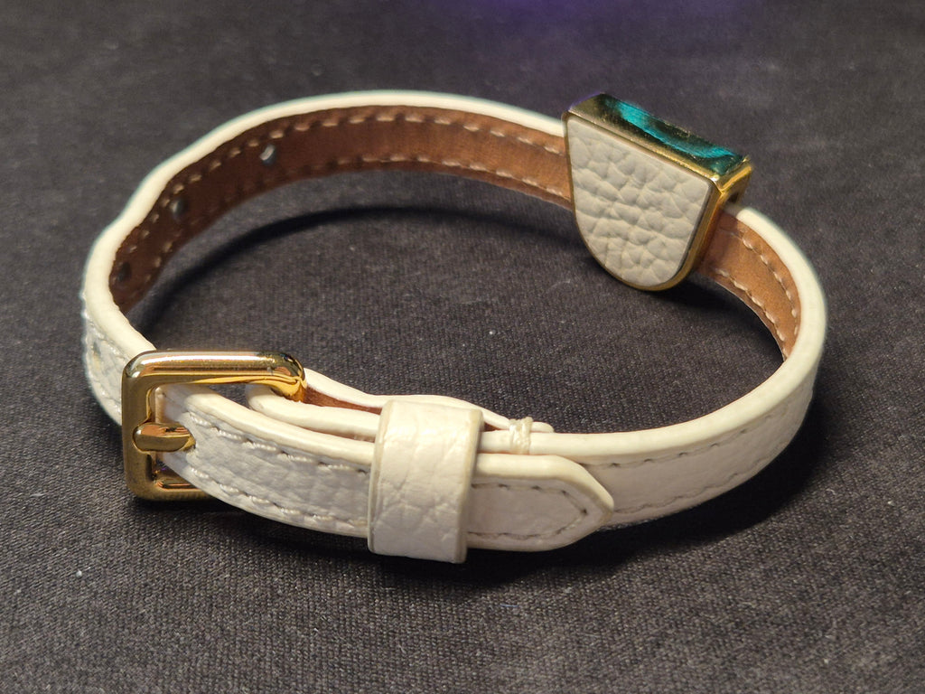 Coccinelle Lederarmband, Creme, goldene Schließe, guter Zustand