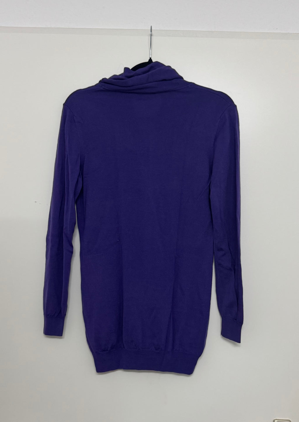 Morgano Damen Cowl Neck Pullover – 100% Schurwolle – Lila – Made in Italy