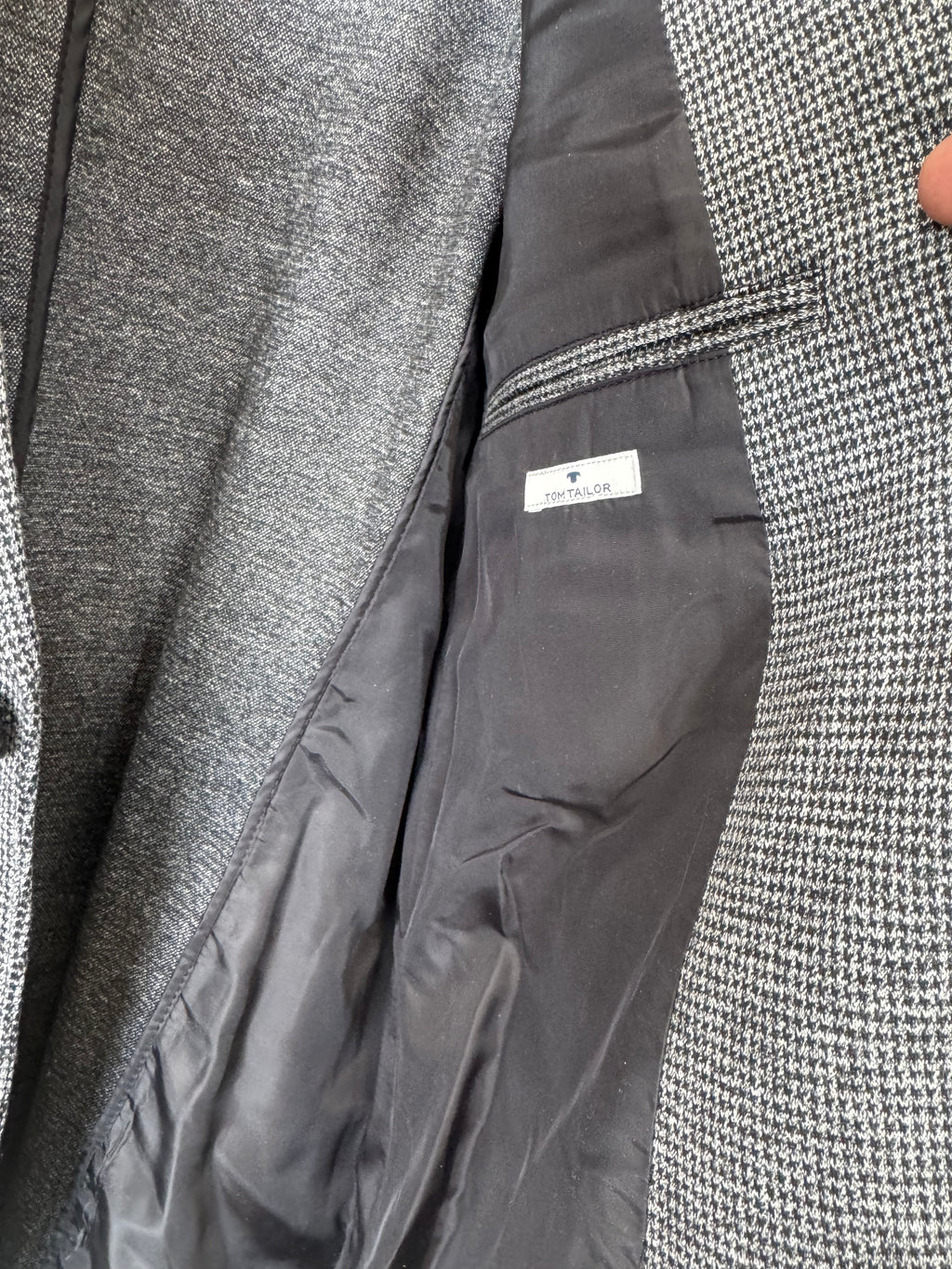 Tom Tailor Herren Blazer – Grau, Gr. 54, Polyester-Baumwolle, guter Zustand
