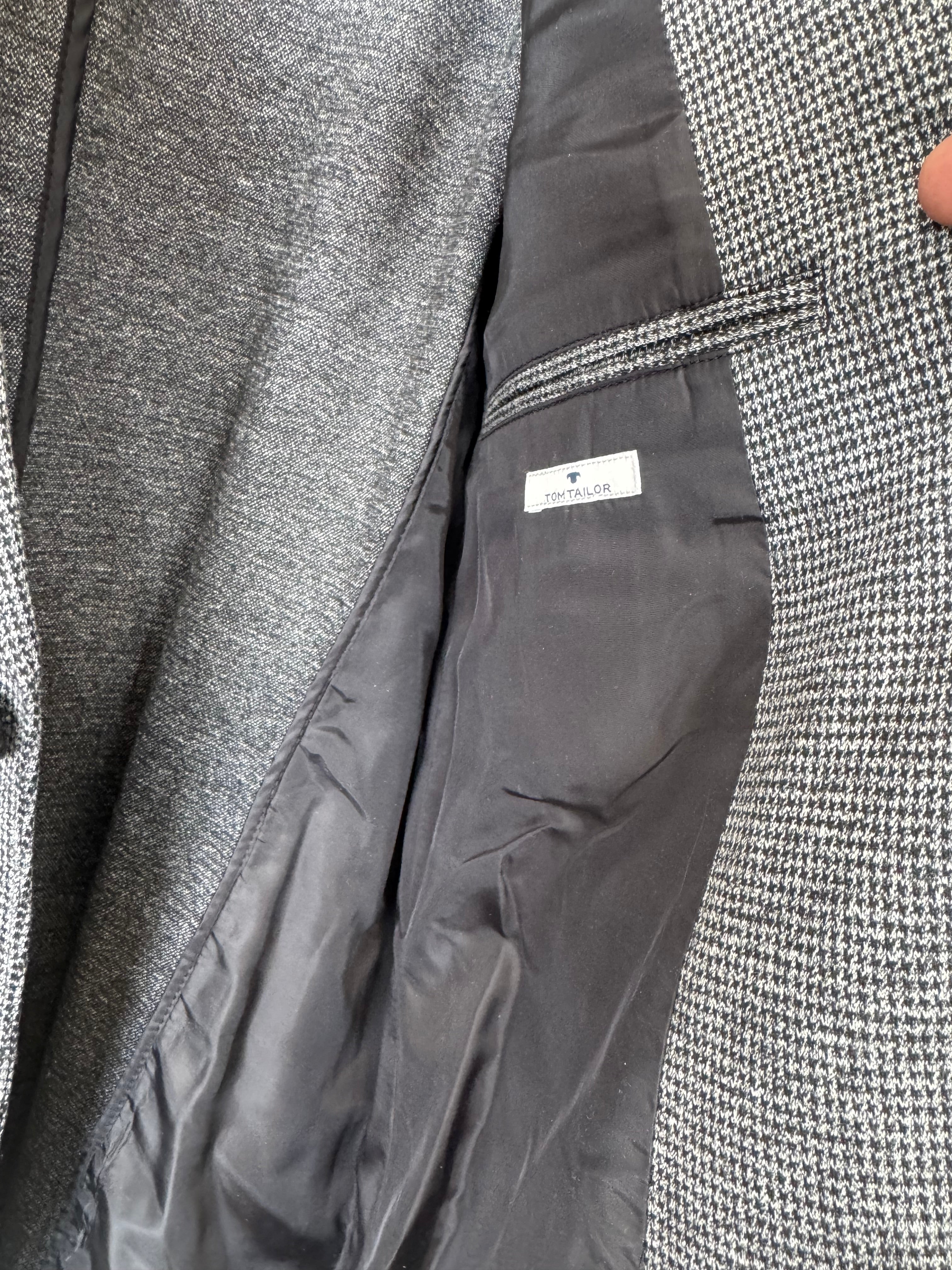 Tom Tailor Herren Blazer – Grau, Gr. 54, Polyester-Baumwolle, guter Zustand