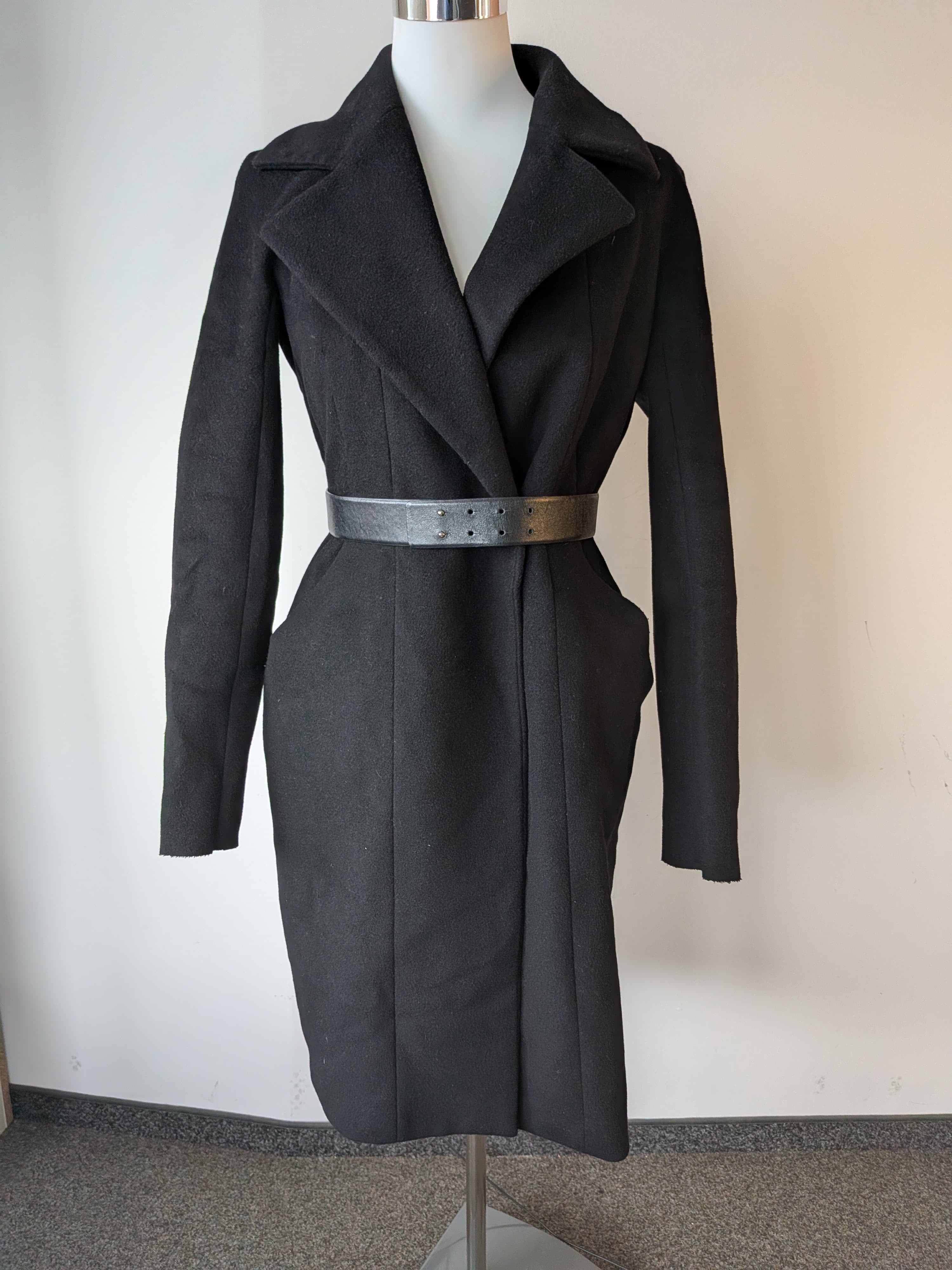 Weekend Max Mara Wollmantel, Schwarz, EU 36 – Gürtel inkl., Guter Zustand