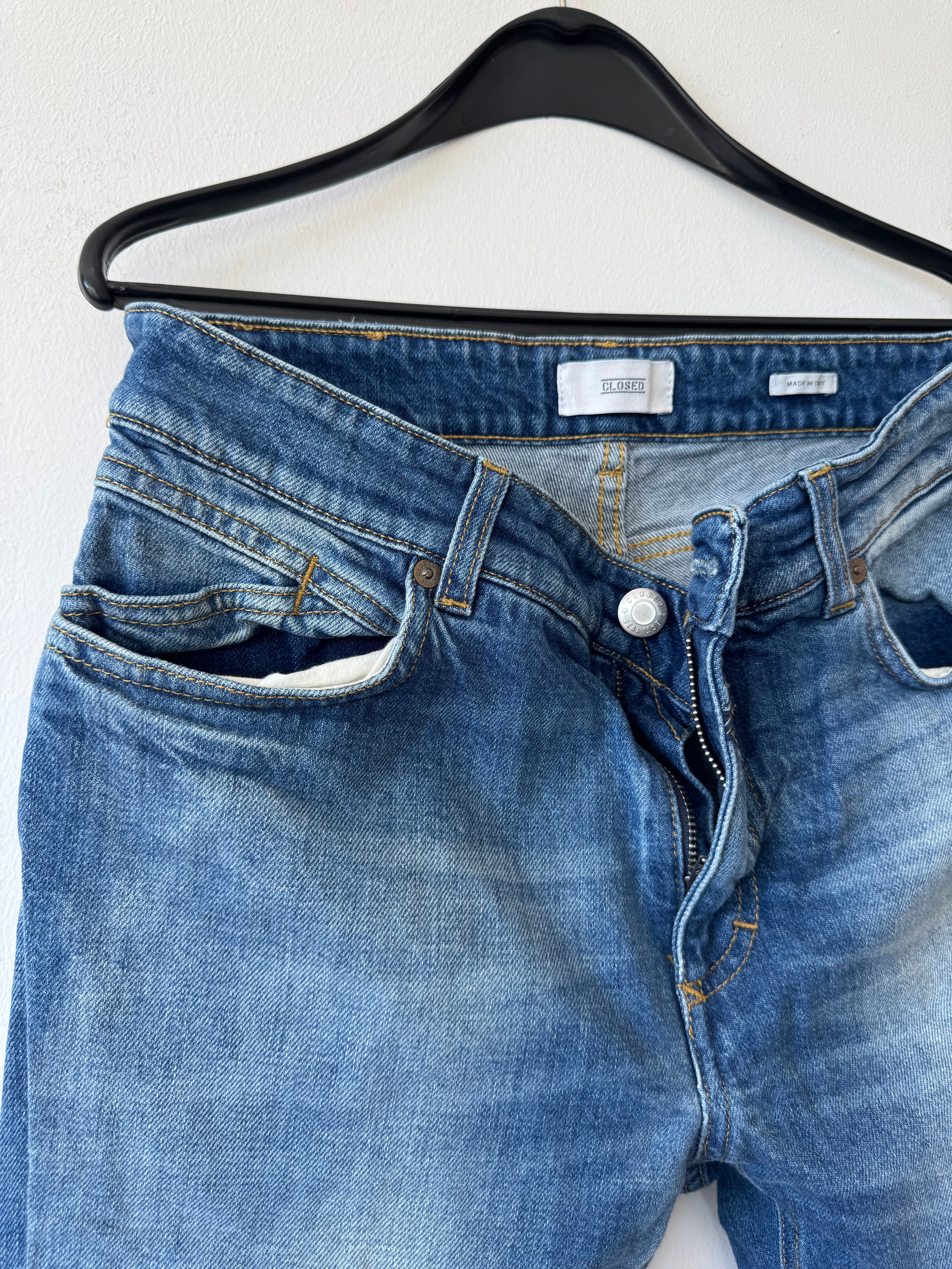 CLOSED Unity Slim Jeans W30 – blau, Stretch-Denim, Made in Italy, guter Zustand
