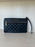 Michael Kors Jet Set Leder Clutch, Schwarz, Medium – Wie Neu