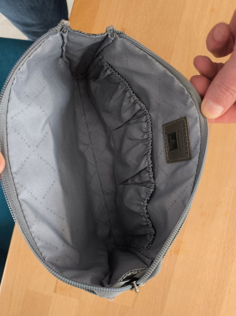 BVLGARI × Emirates Amenity Kit Pouch – Grey, Medium, Very Good Condition