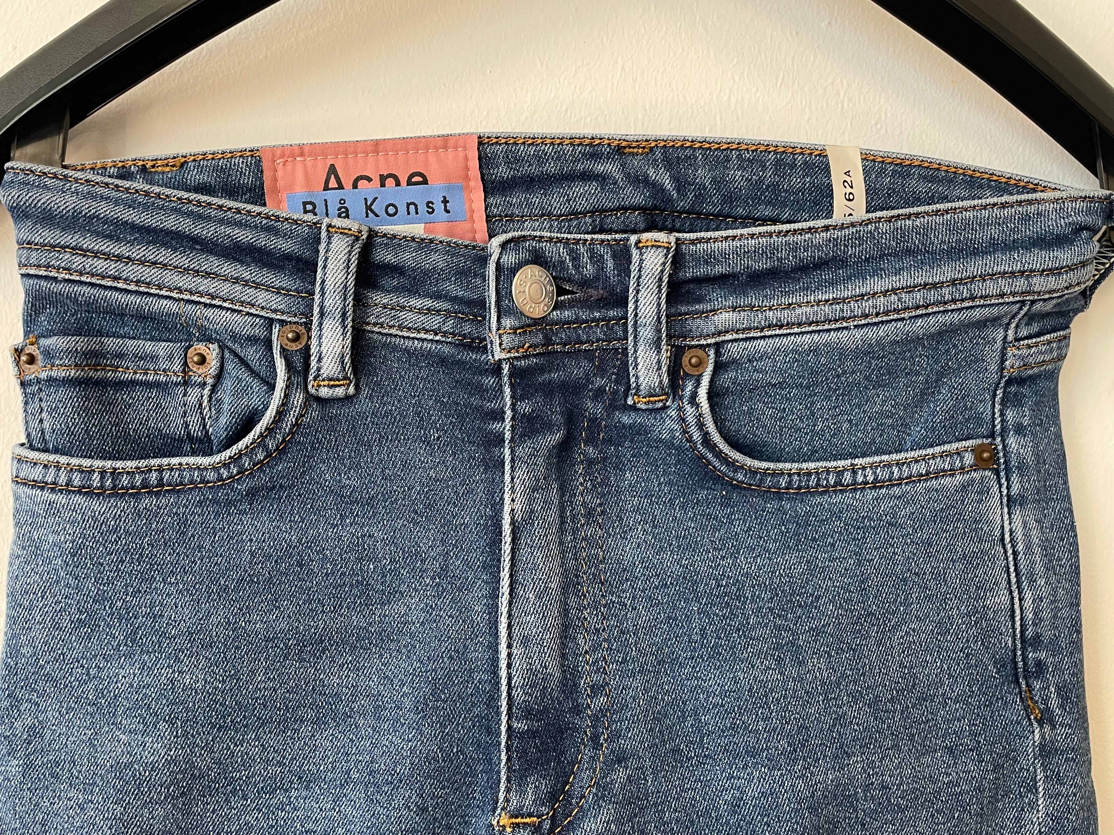 Acne Studios Blå Konst Peg Mid Blue Jeans 25x32 Damen High-Rise Sehr Gut