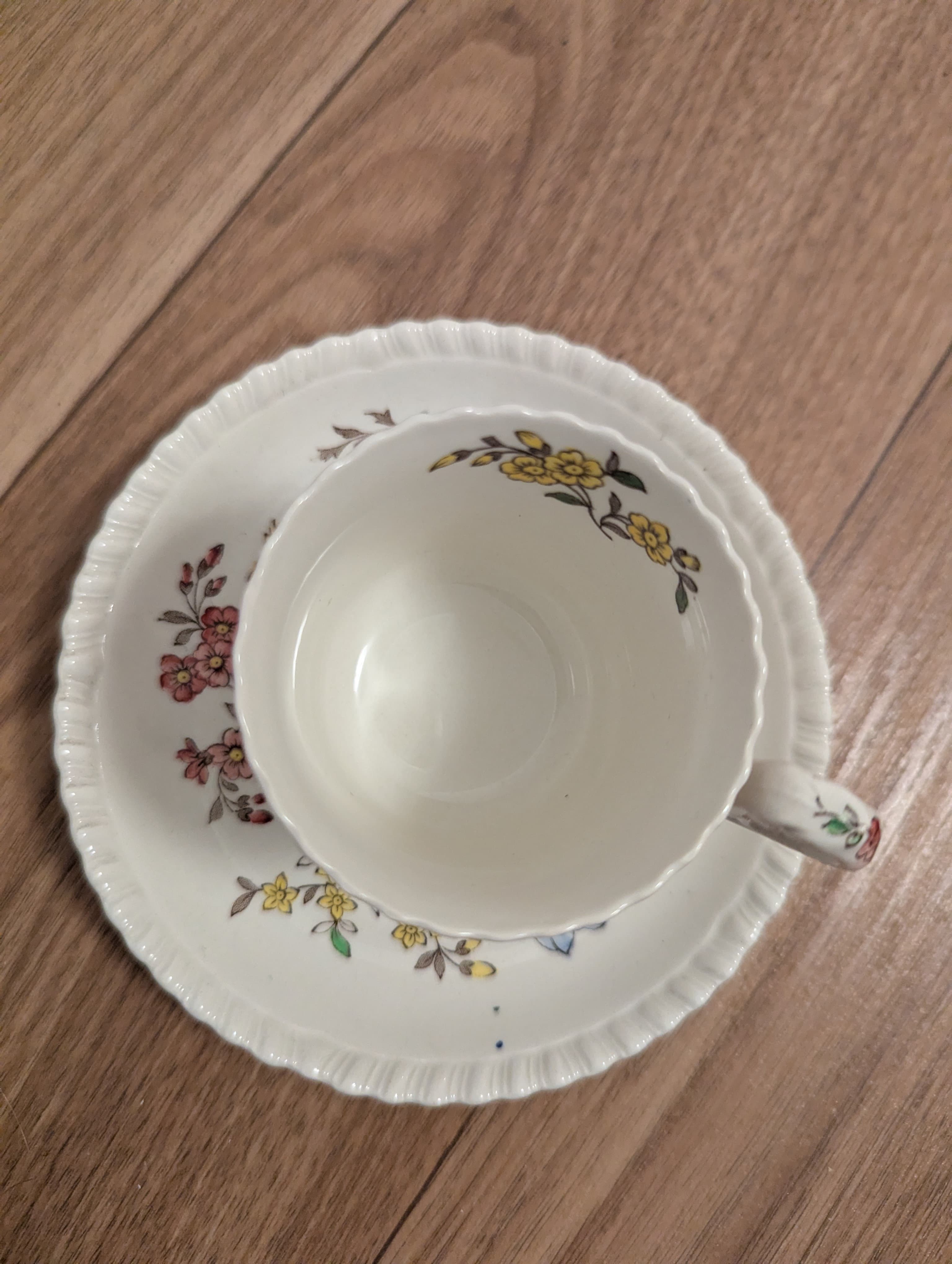 Copeland Spode „Romney“ Mokkatasse & Untertasse | Vintage England | Floral | Gut