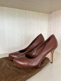 Gucci Leder Pumps Braun | EU 37.5 | 10cm Absatz | mit Dust Bag | Guter Zustand
