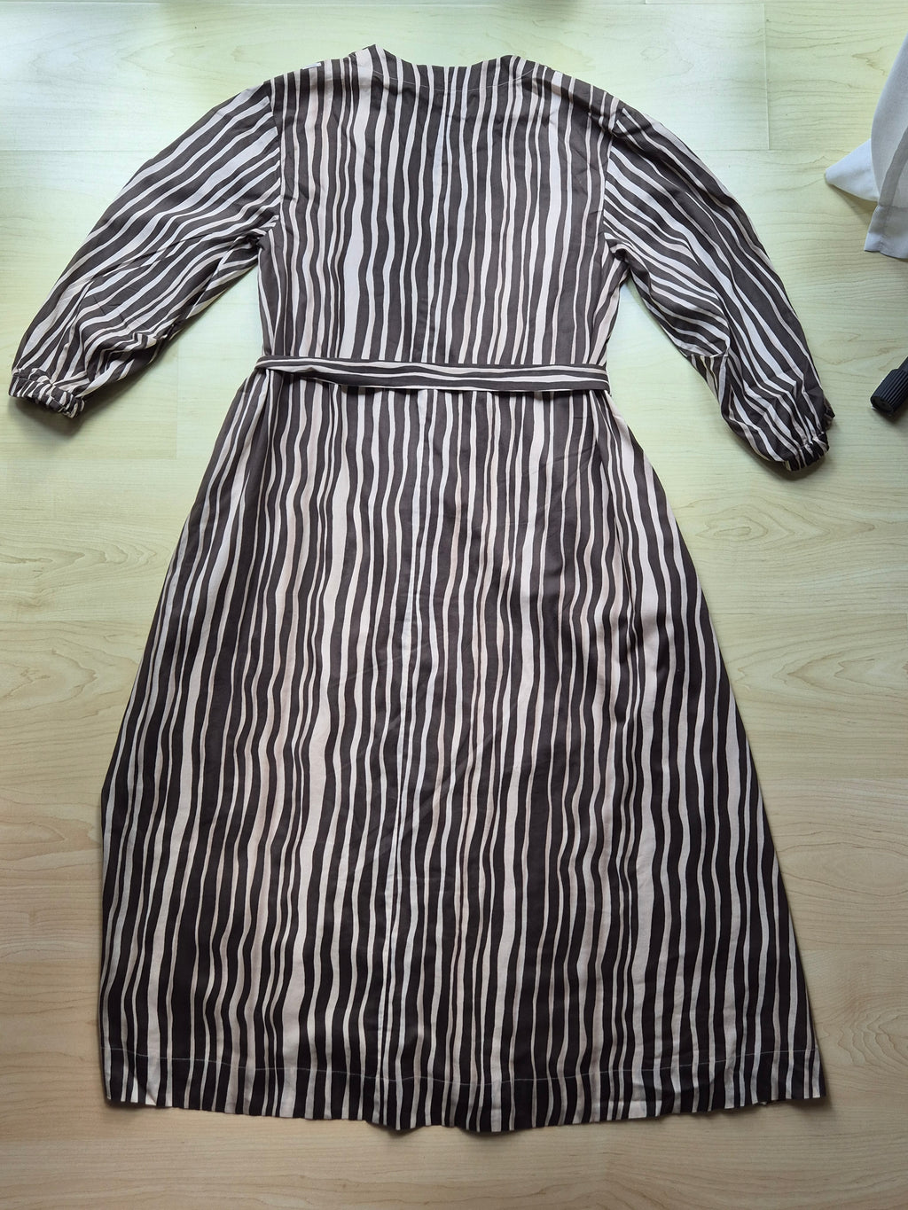 S MaxMara Zebra Print Shirt Dress, Brown/Beige, Size M, Good, with Belt