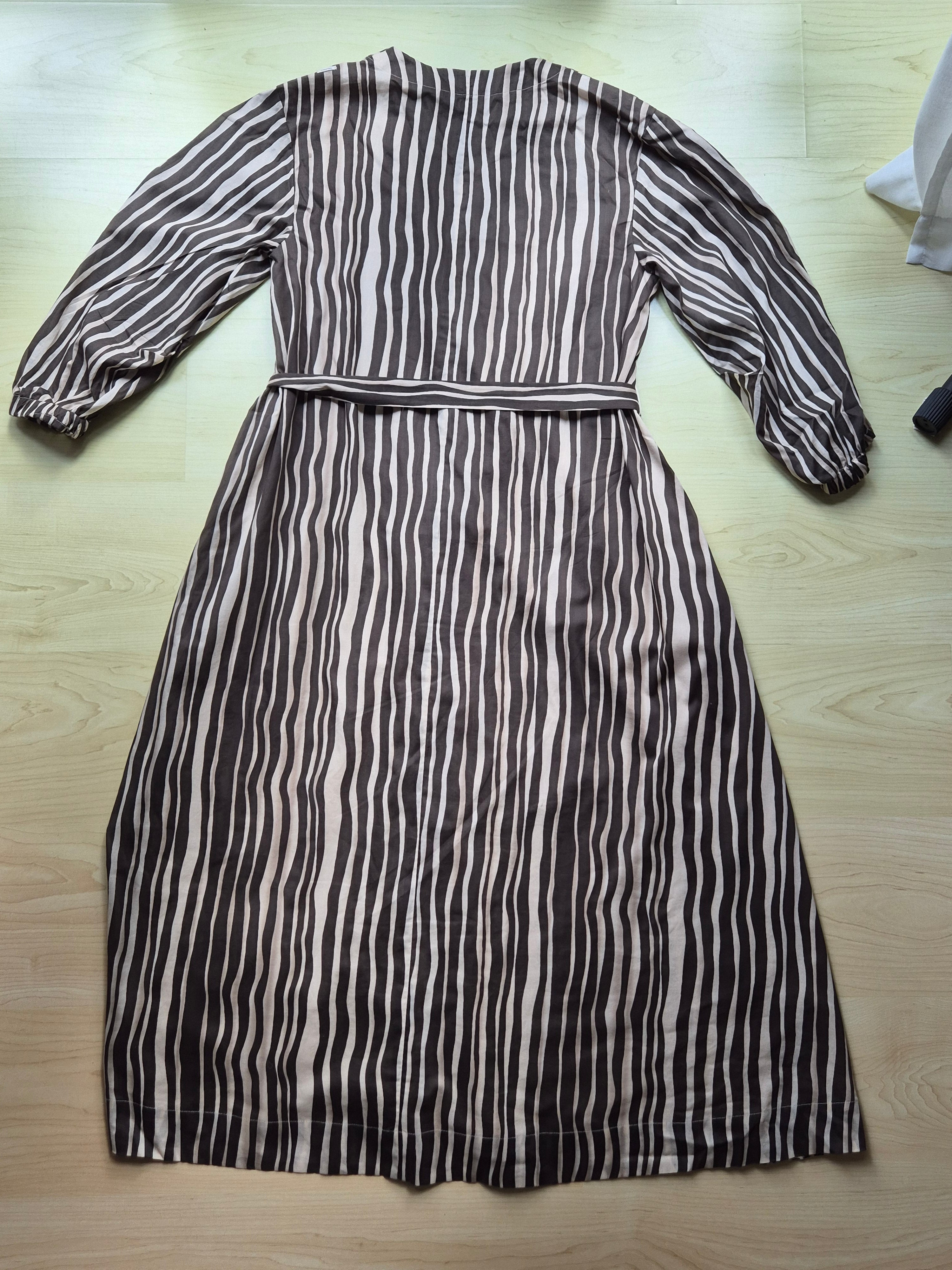 S MaxMara Zebra Print Shirt Dress, Brown/Beige, Size M, Good, with Belt