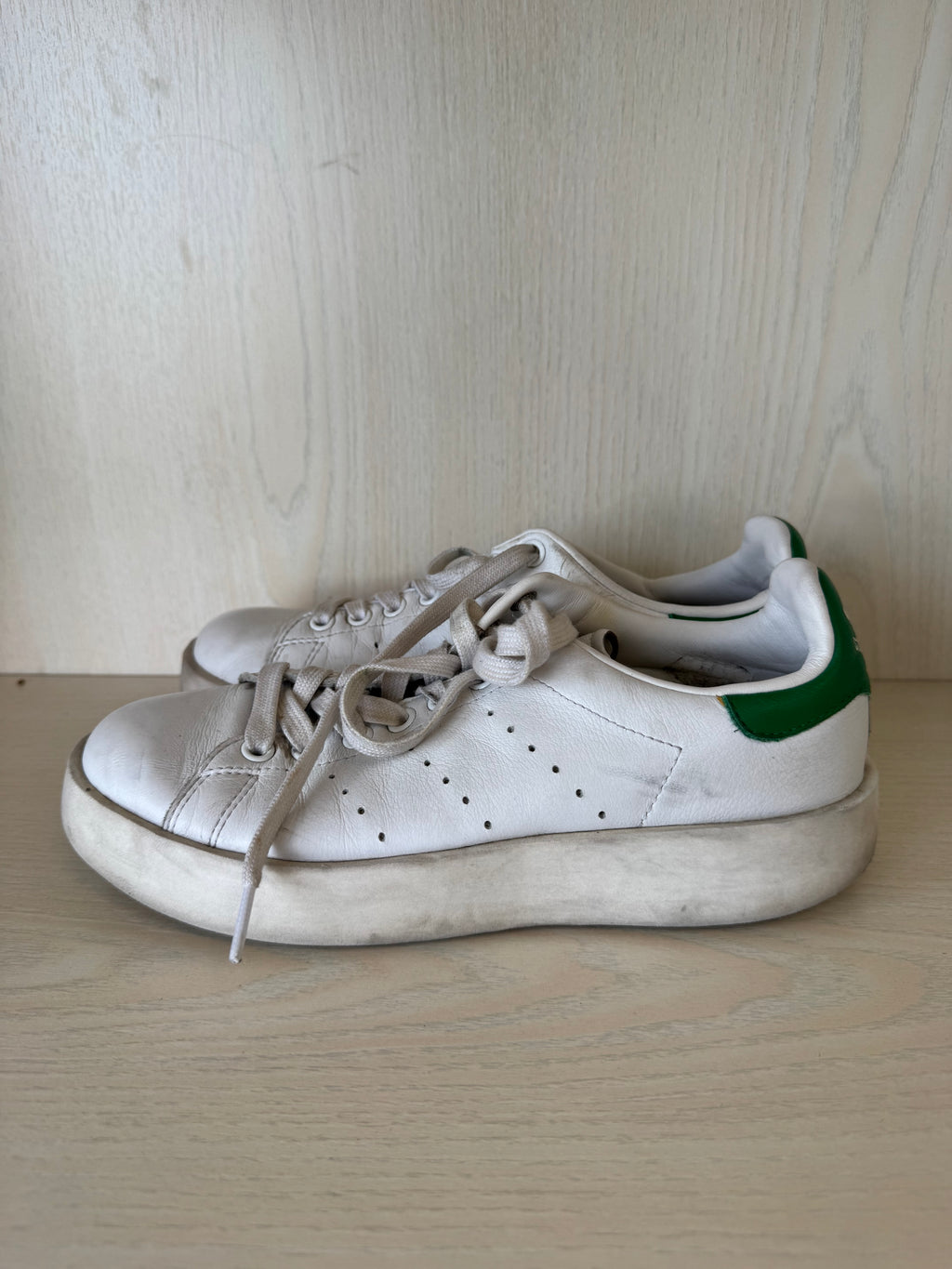 adidas Stan Smith White/Green – EU 38 / UK 5 – Classic Leather Sneakers Used