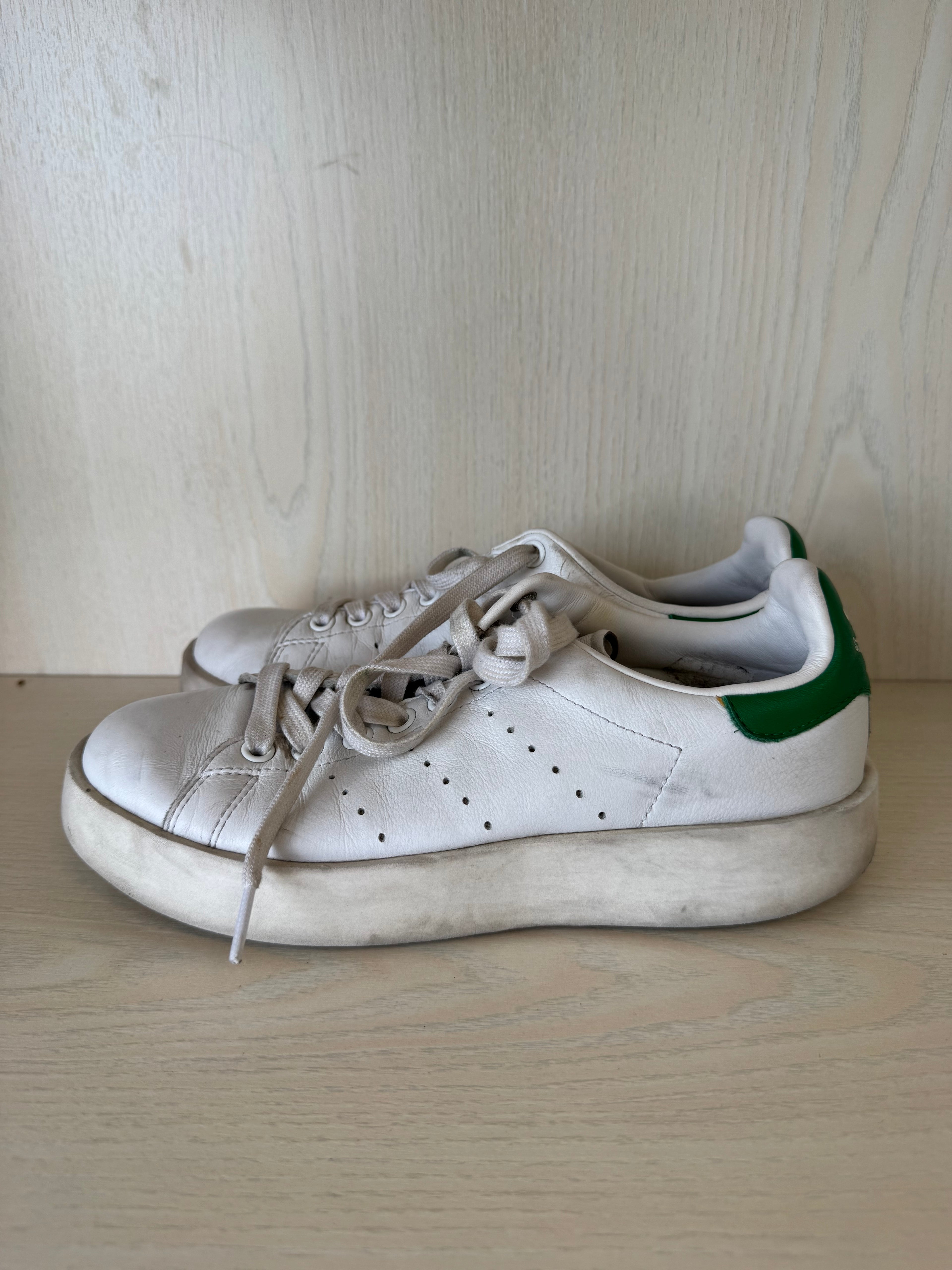 adidas Stan Smith White/Green – EU 38 / UK 5 – Classic Leather Sneakers Used