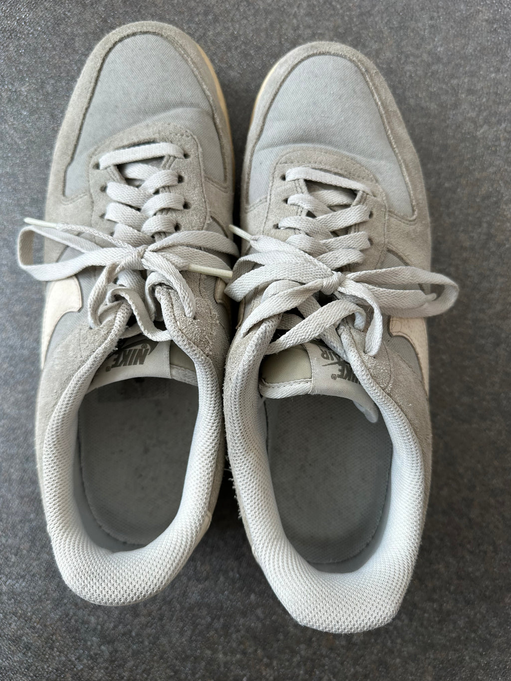 Nike Air Force 1 Low Canvas & Leder Light Smoke Grey / Gum, guter Zustand