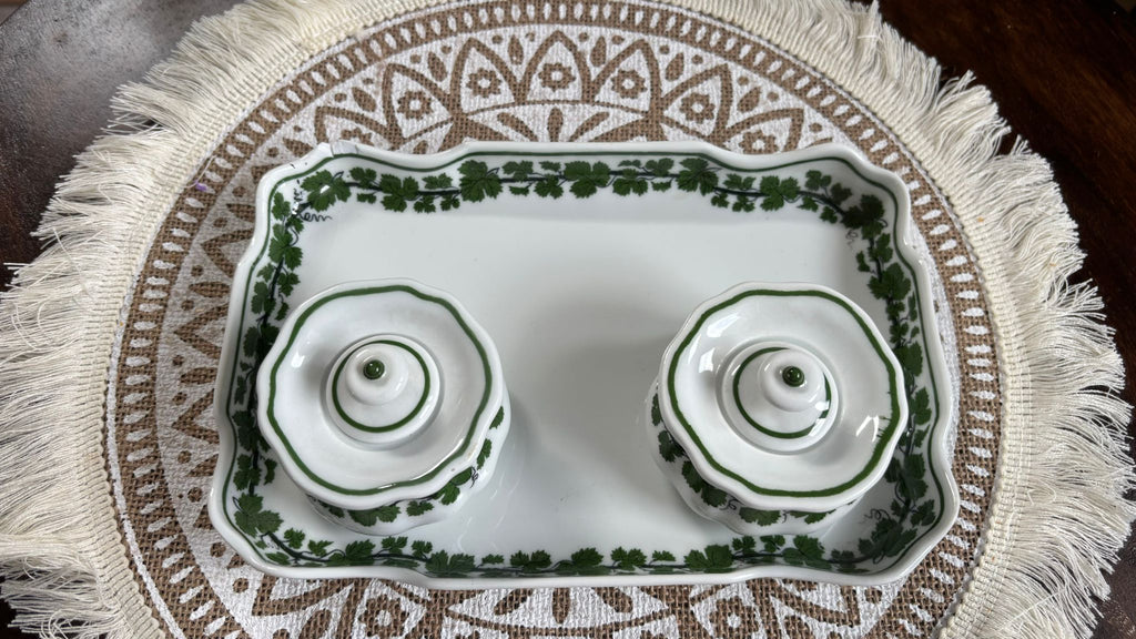 Meissen „Green Ivy“ 3-tlg. Gewürzset Porzellan, normal gebraucht