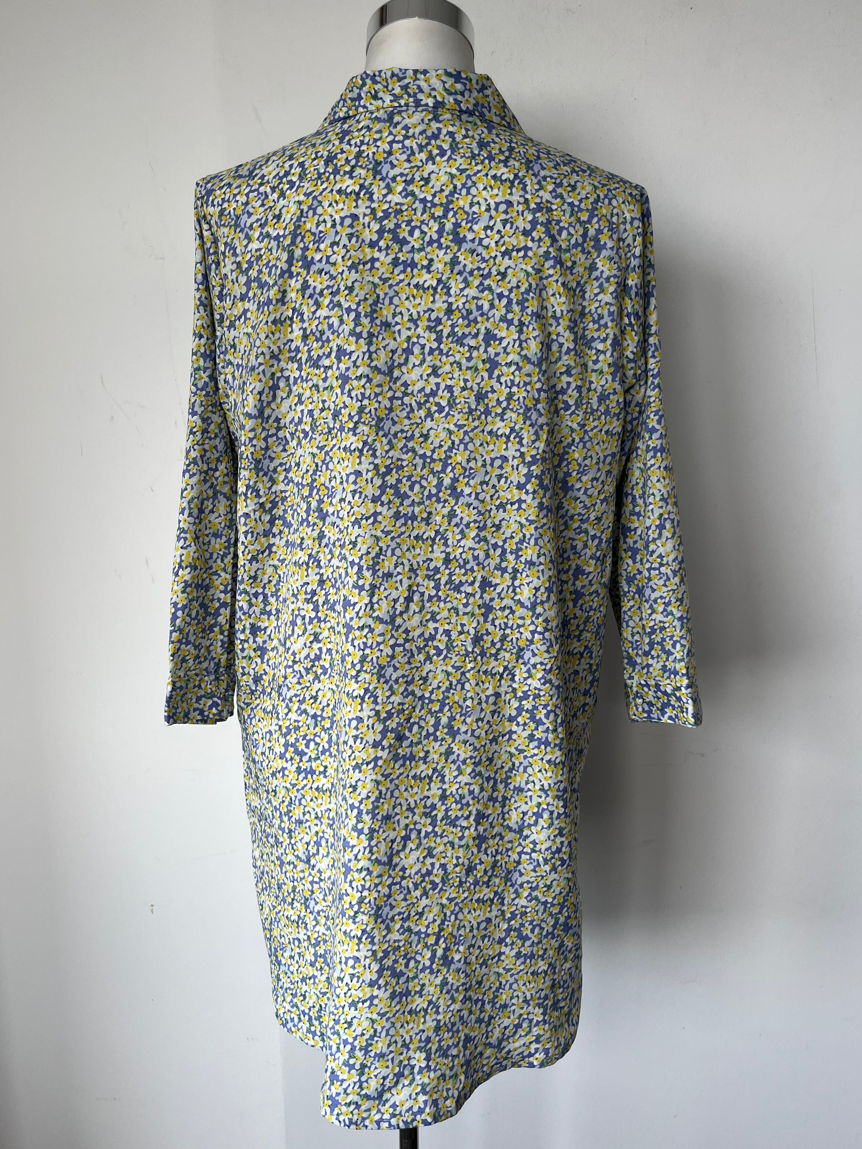 Marc Lauge Daisy Kleid, M, Blau/Gelb, 100% Viskose, Wie Neu