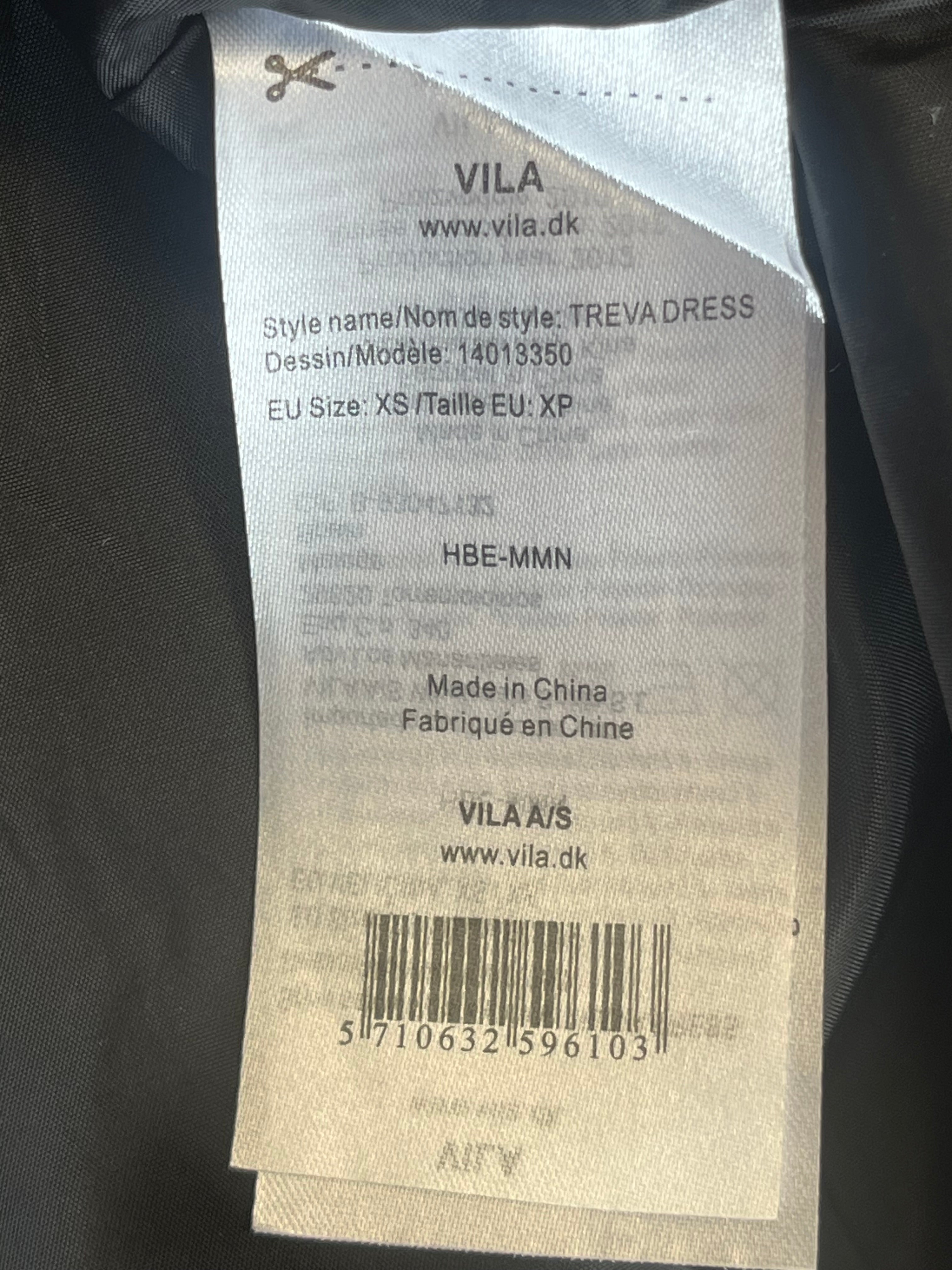VILA Tweed Dress XS Grey Black | Back Cut-Out | Very Good Condition