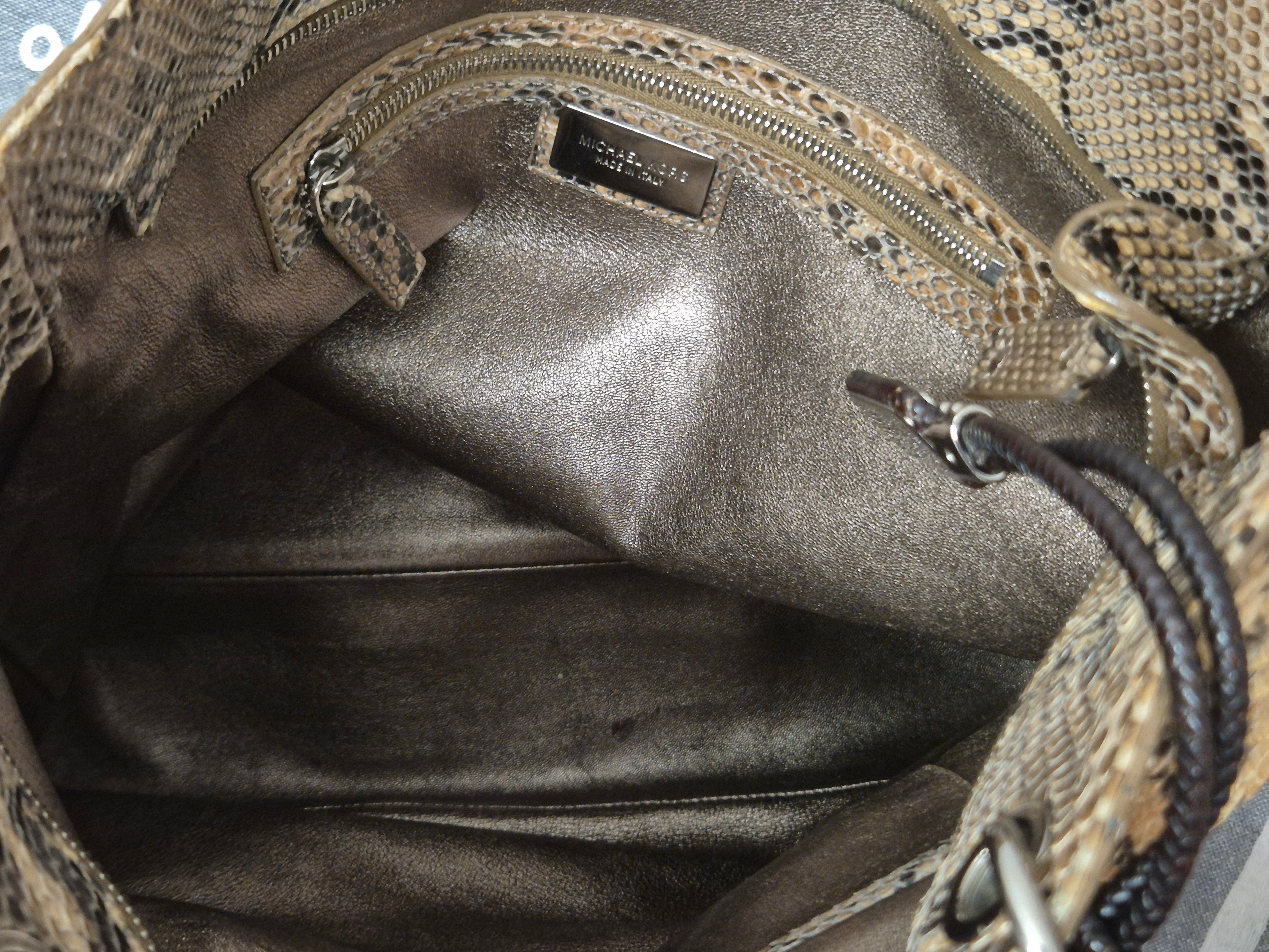 Michael Kors Bancroft Genuine Snakeskin Medium Tote Bag Very Good Condition