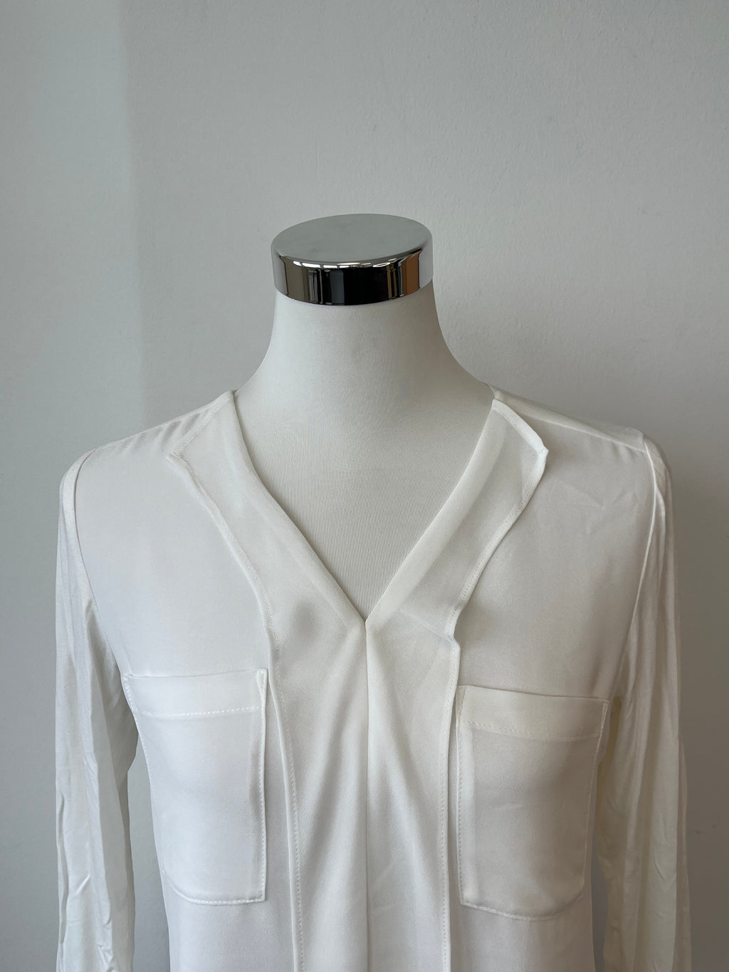 OPUS Blouse, Size 36, Off-White, 2 Chest Pockets, Very Good Condition