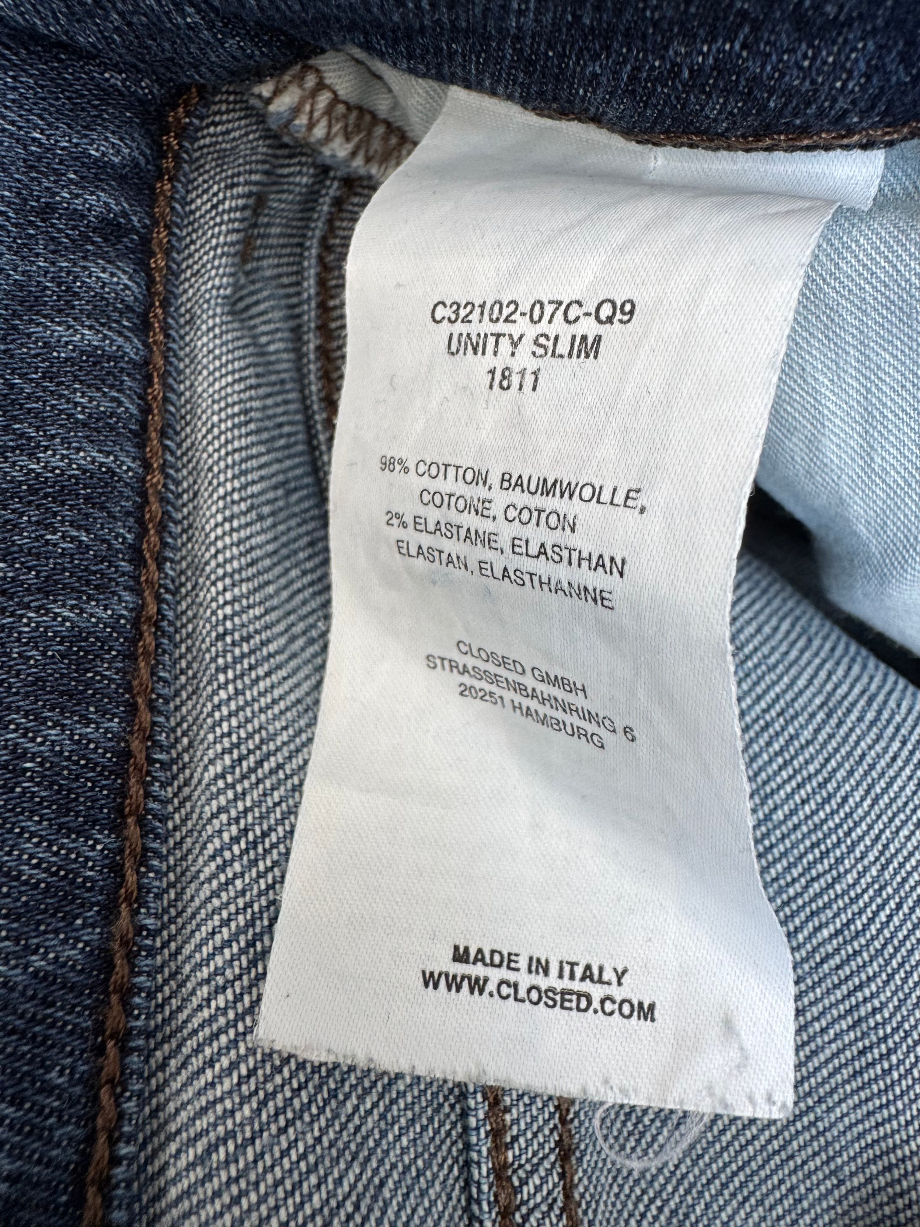 CLOSED „Unity Slim“ Jeans, Größe 29, Indigo, Italien, guter Zustand