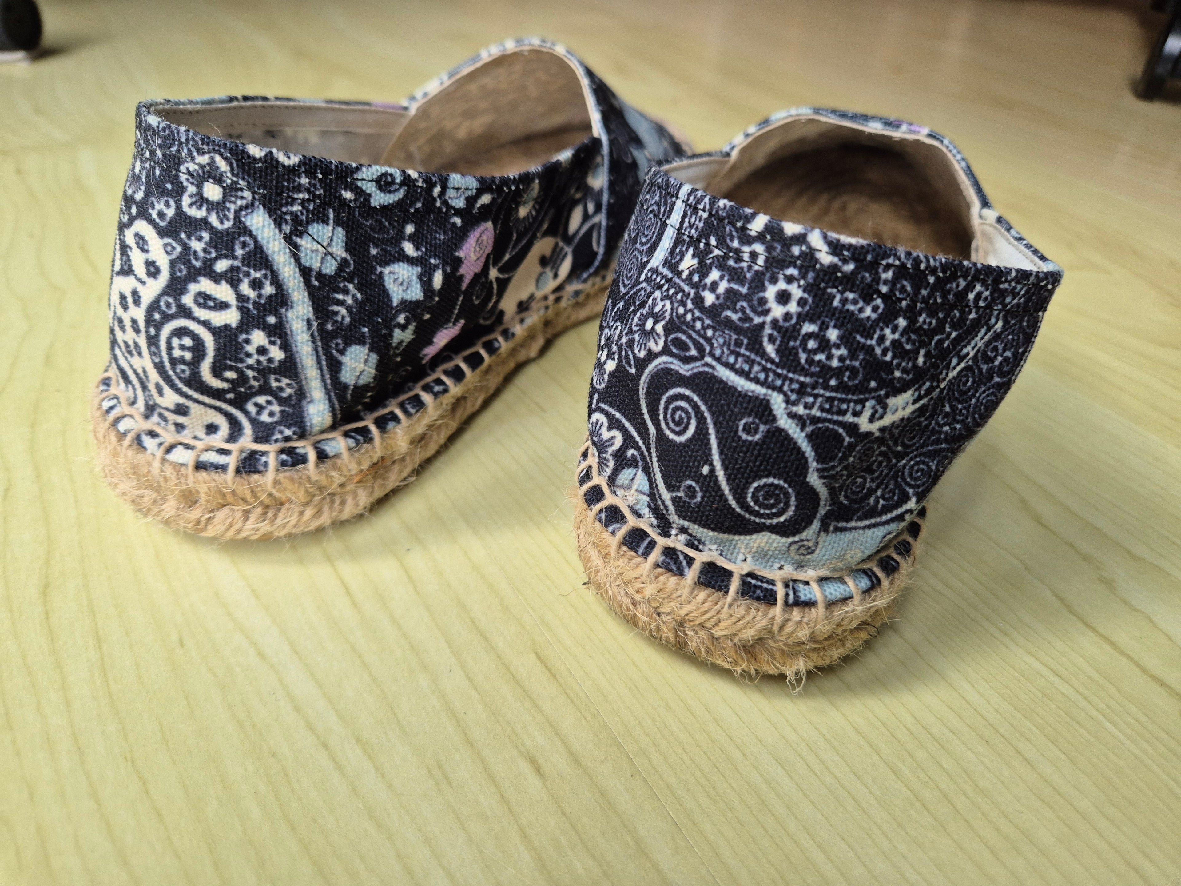 Isabel Marant Espadrilles Gr. 40 | Boho Print | Jute-Sohle | Schwarz Bunt | Gebraucht