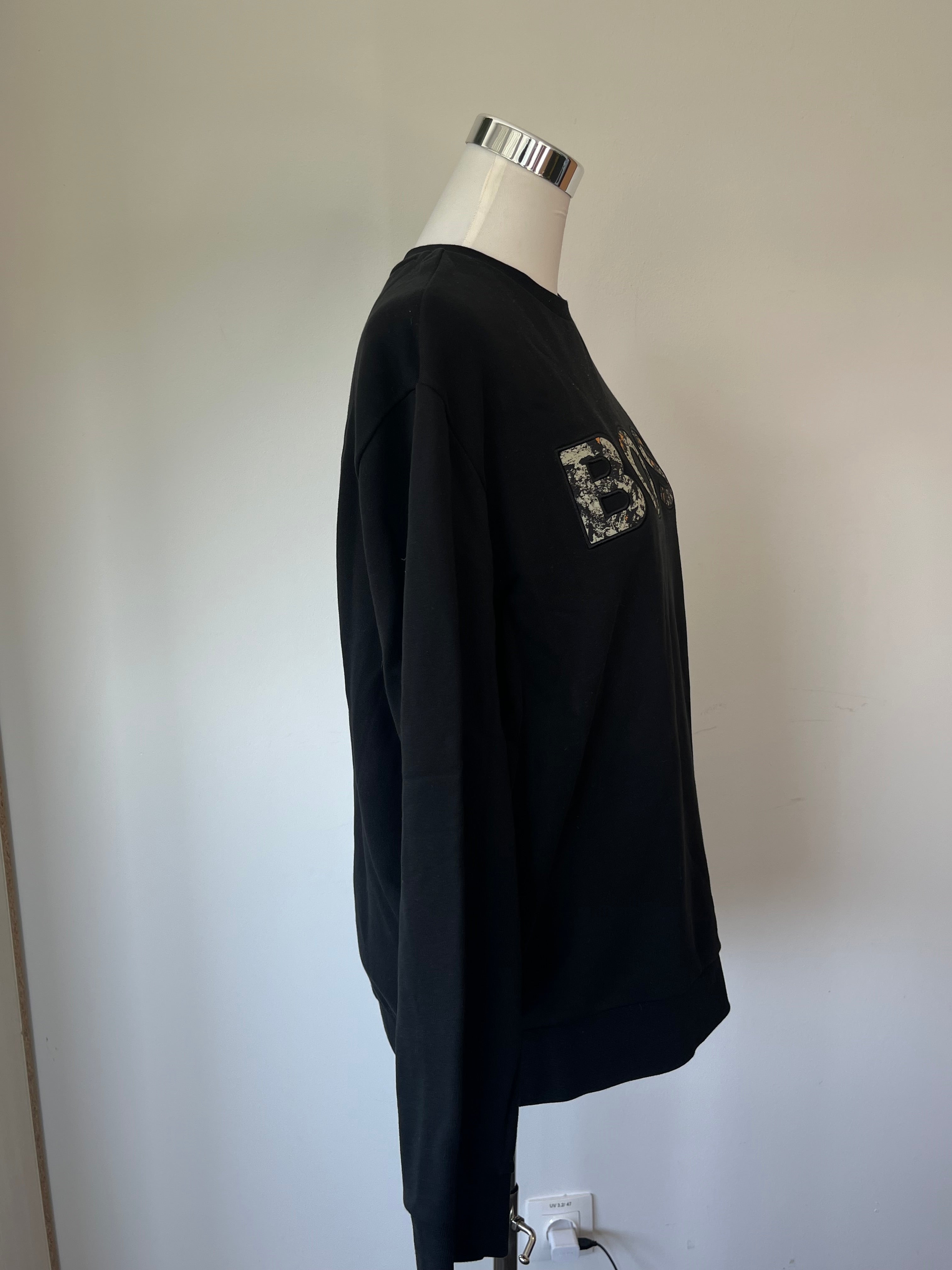 BOSS Logo Sweatshirt | Größe L | Schwarz | Orange Label | Guter Zustand